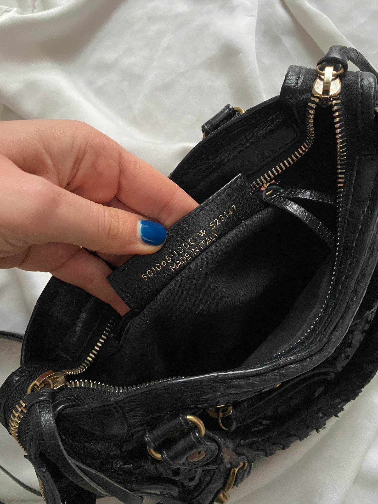 Balenciaga mini city stadio laser cut cross