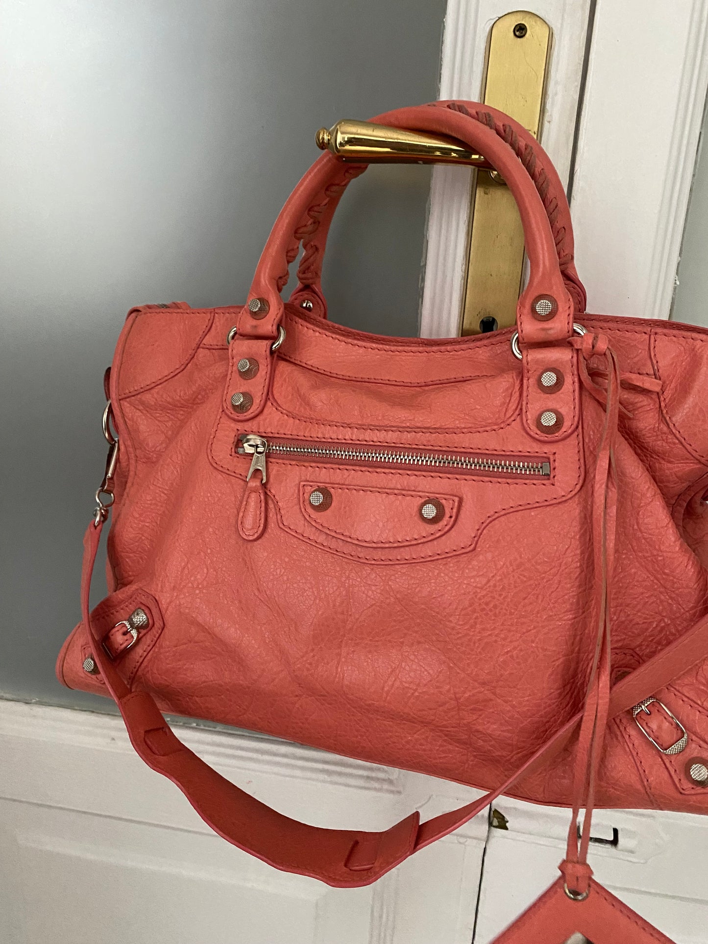 Balenciaga city rose azalee giant hw silver