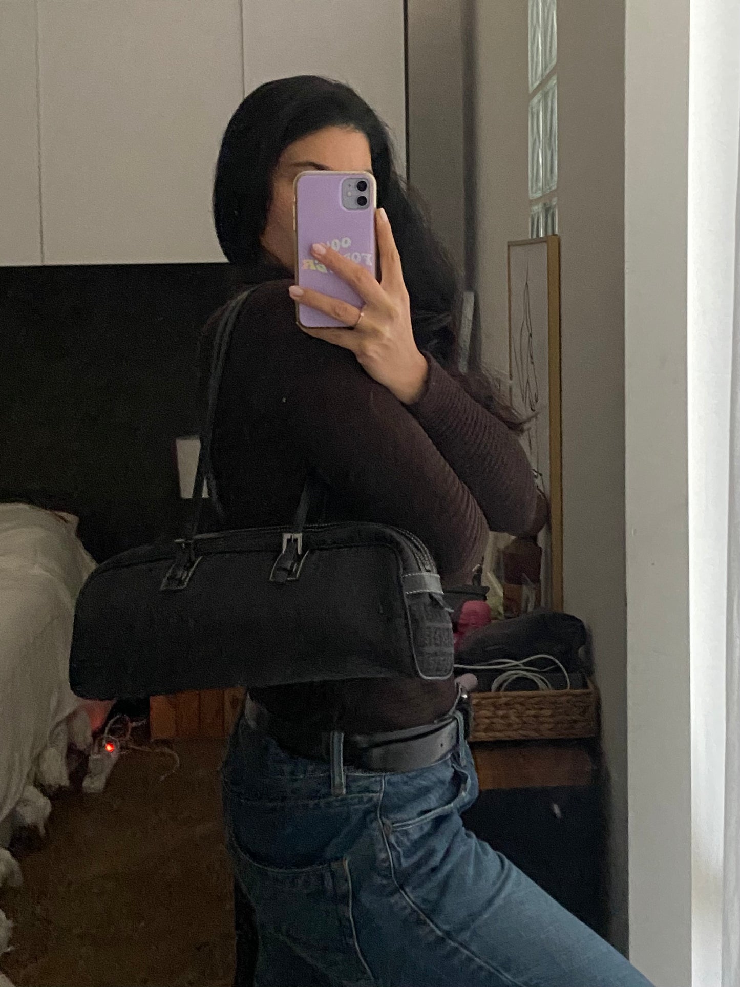 Fendi bassotto monogram zucchino black