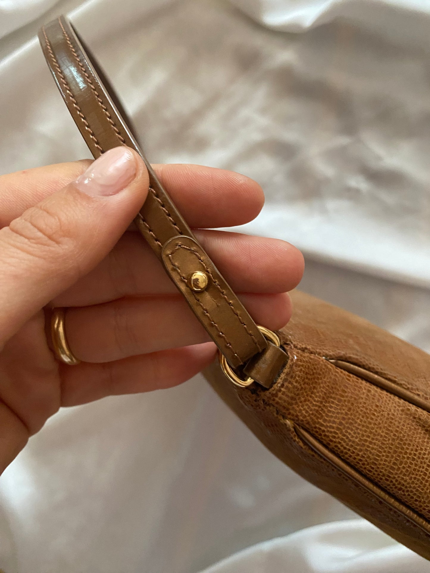 Dior mini saddle lizard brown