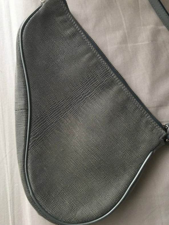Dior mini saddle lucertola azzurra