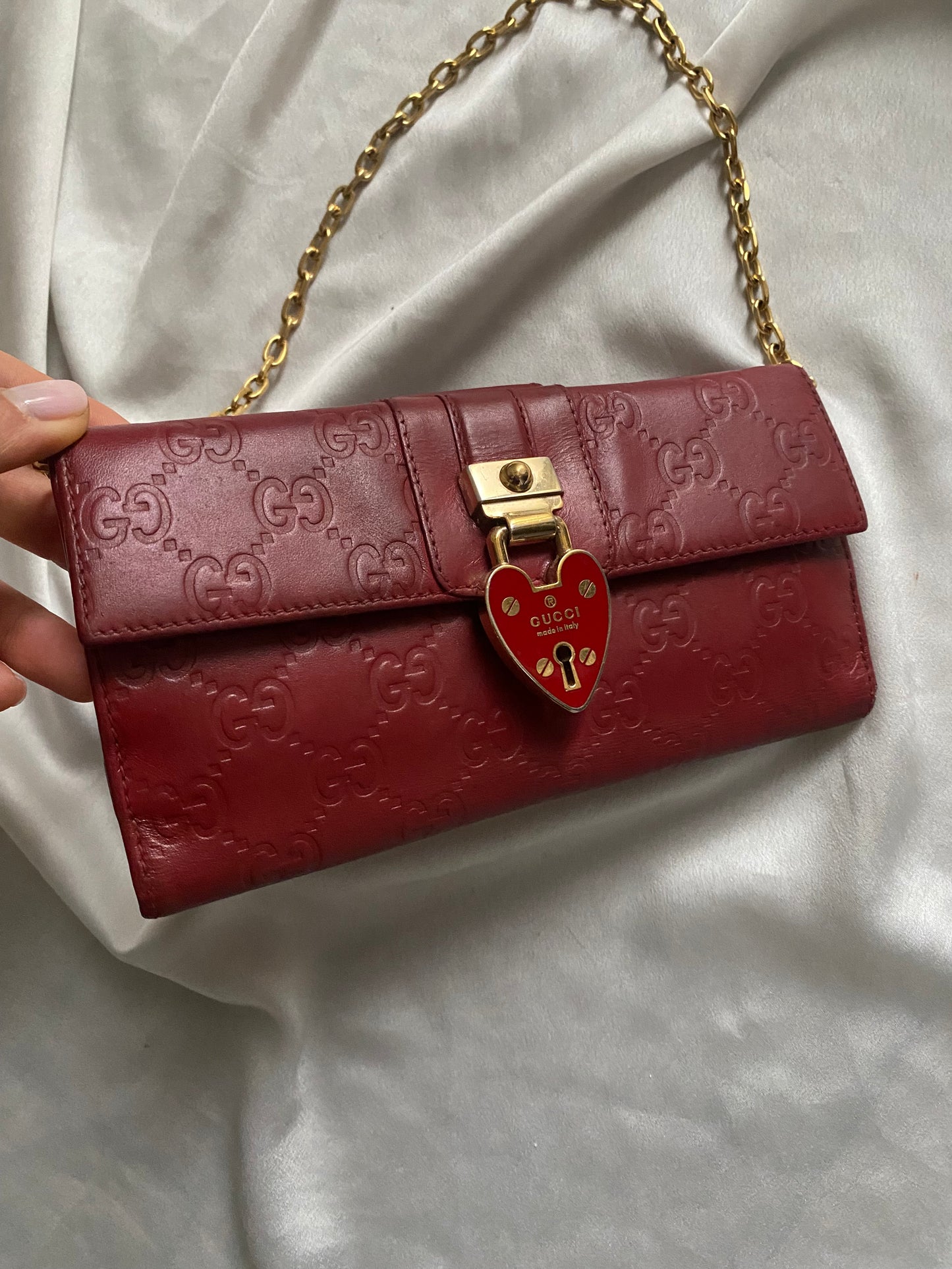 Gucci love lock pochette rossa