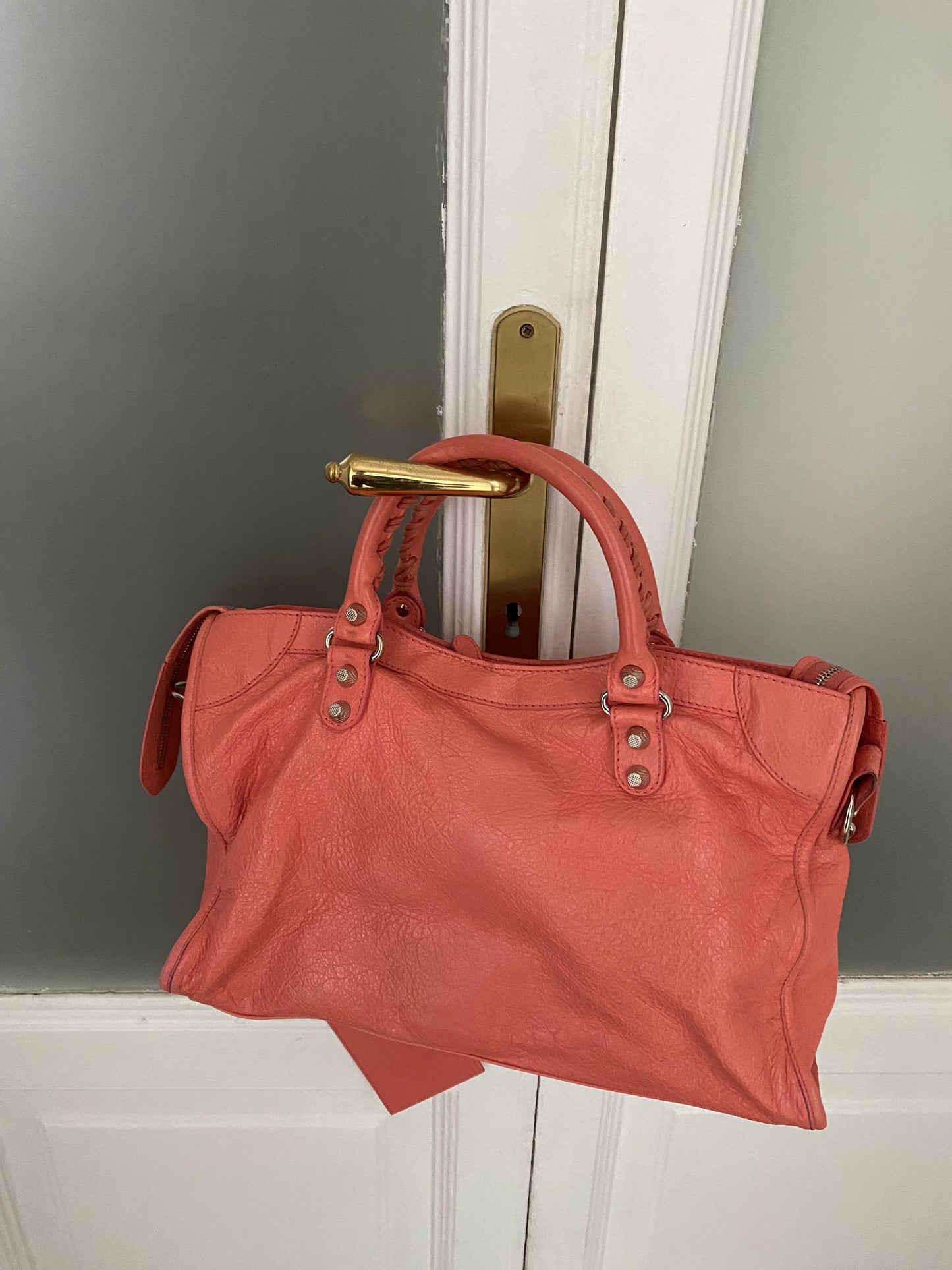 Balenciaga city rose azalee giant hw silver