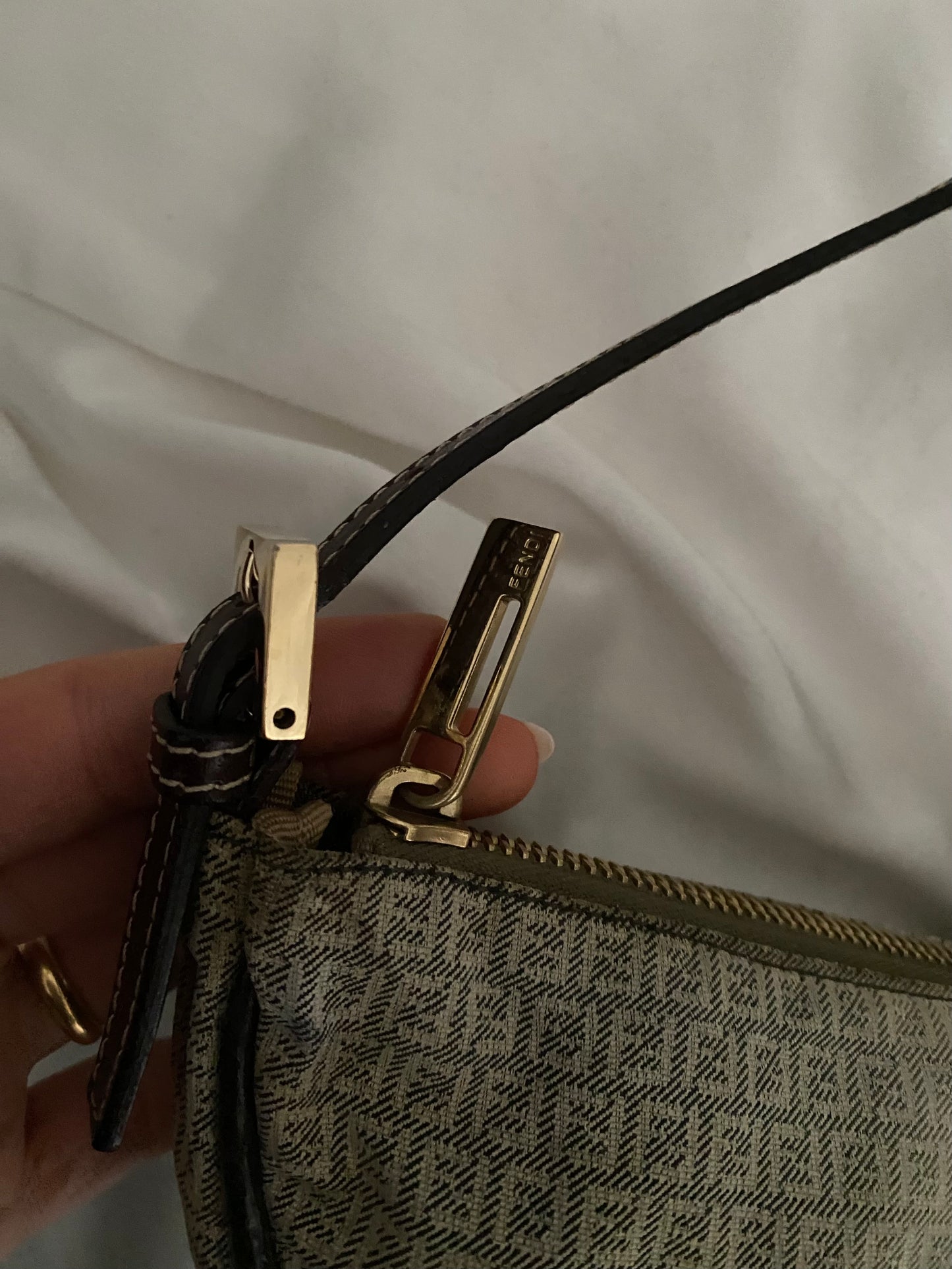 Fendi baguette half moon faded beige