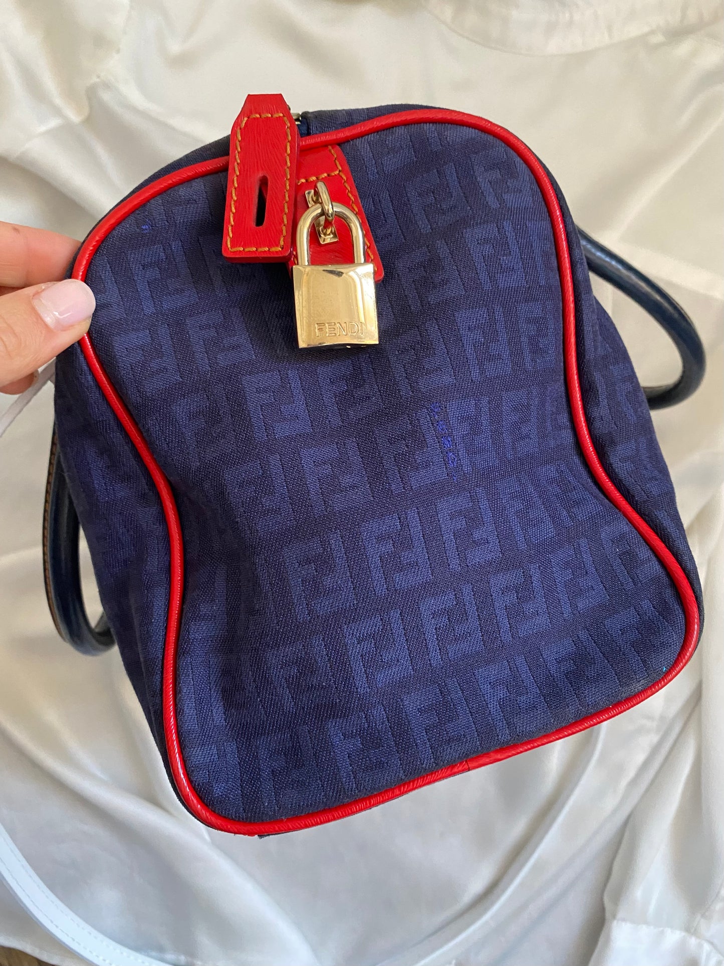 Mini bauletto Fendi monogram zucchino French flag