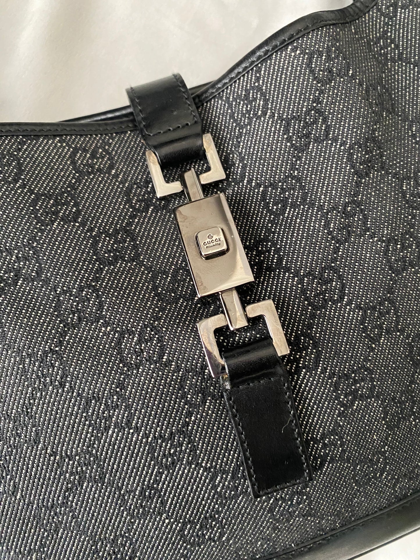 Gucci Jackie monogram denim grigio
