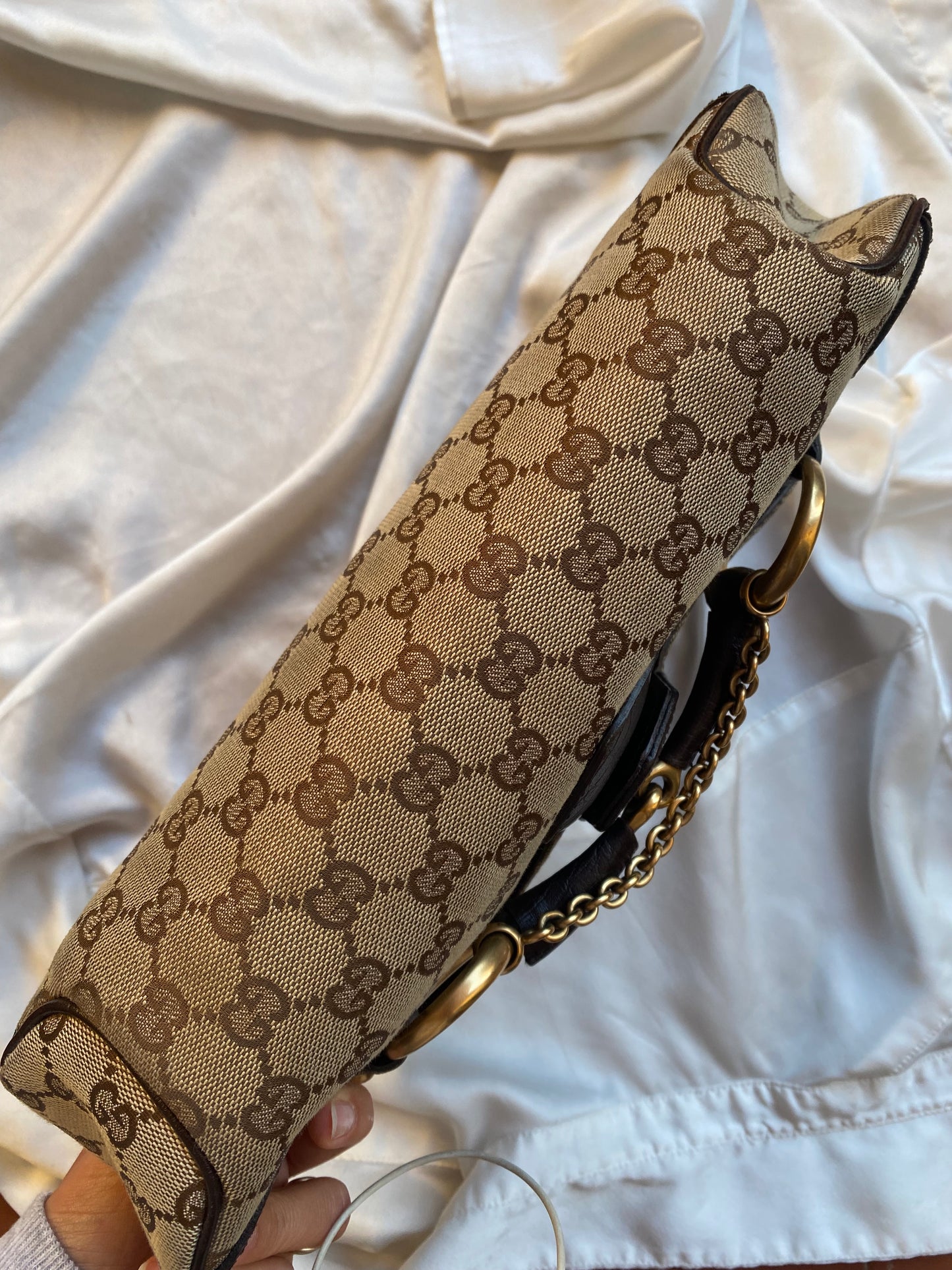 Gucci horsebit monogram beige
