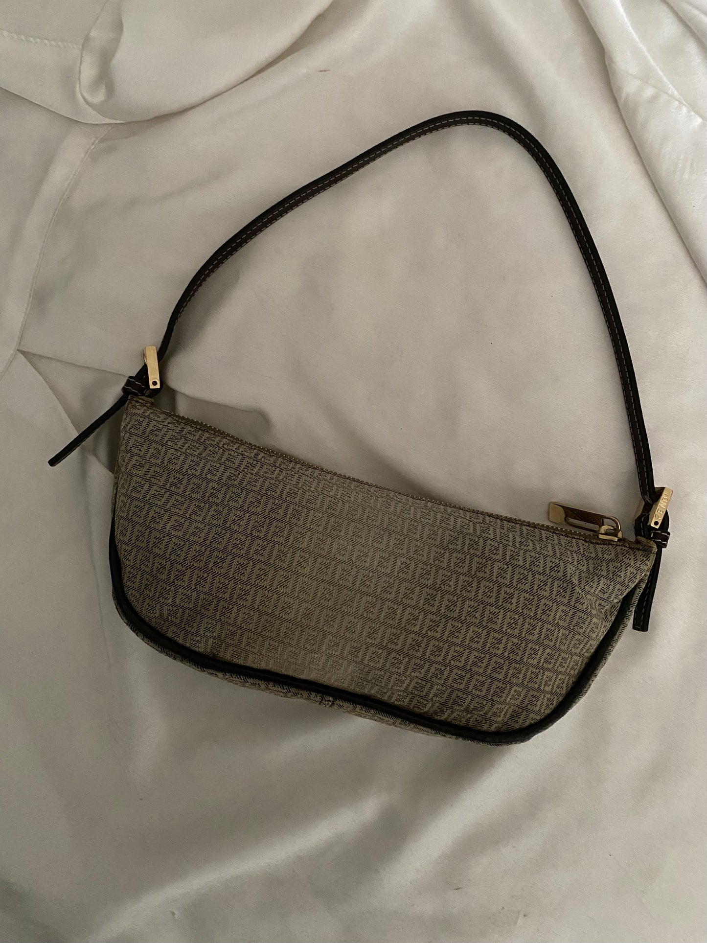 Fendi baguette half moon faded beige