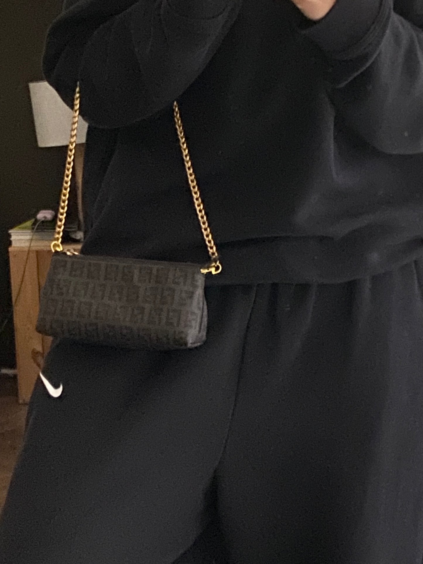 Fendi mini pochette zucchino monogram brown