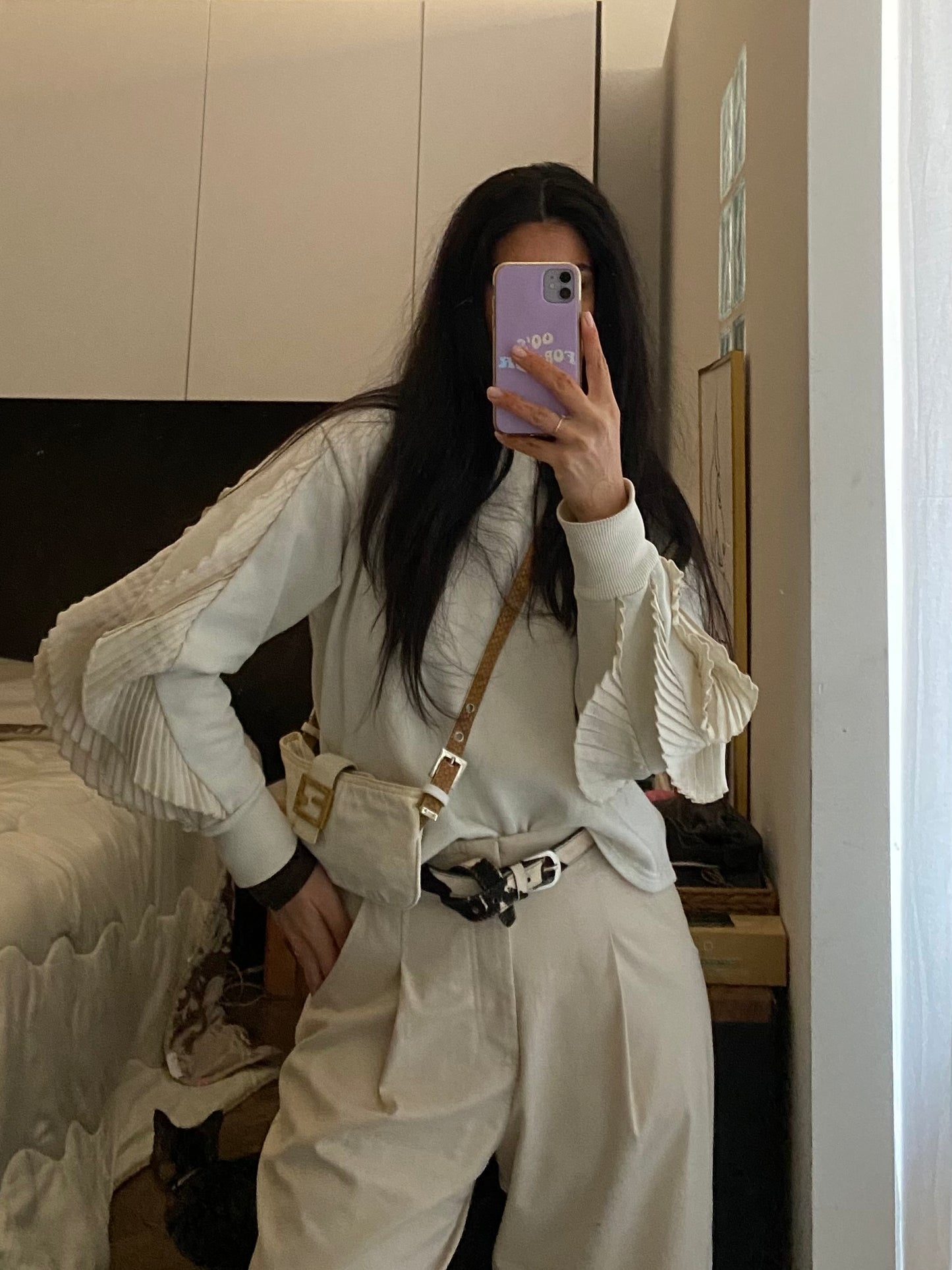 Fendi baguette in denim snakeskin