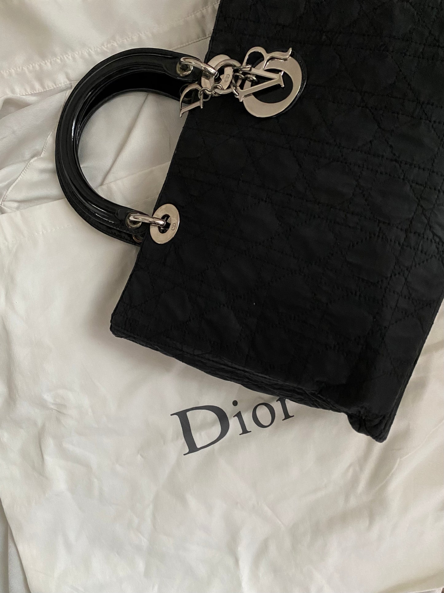 Dior Lady black hw silver