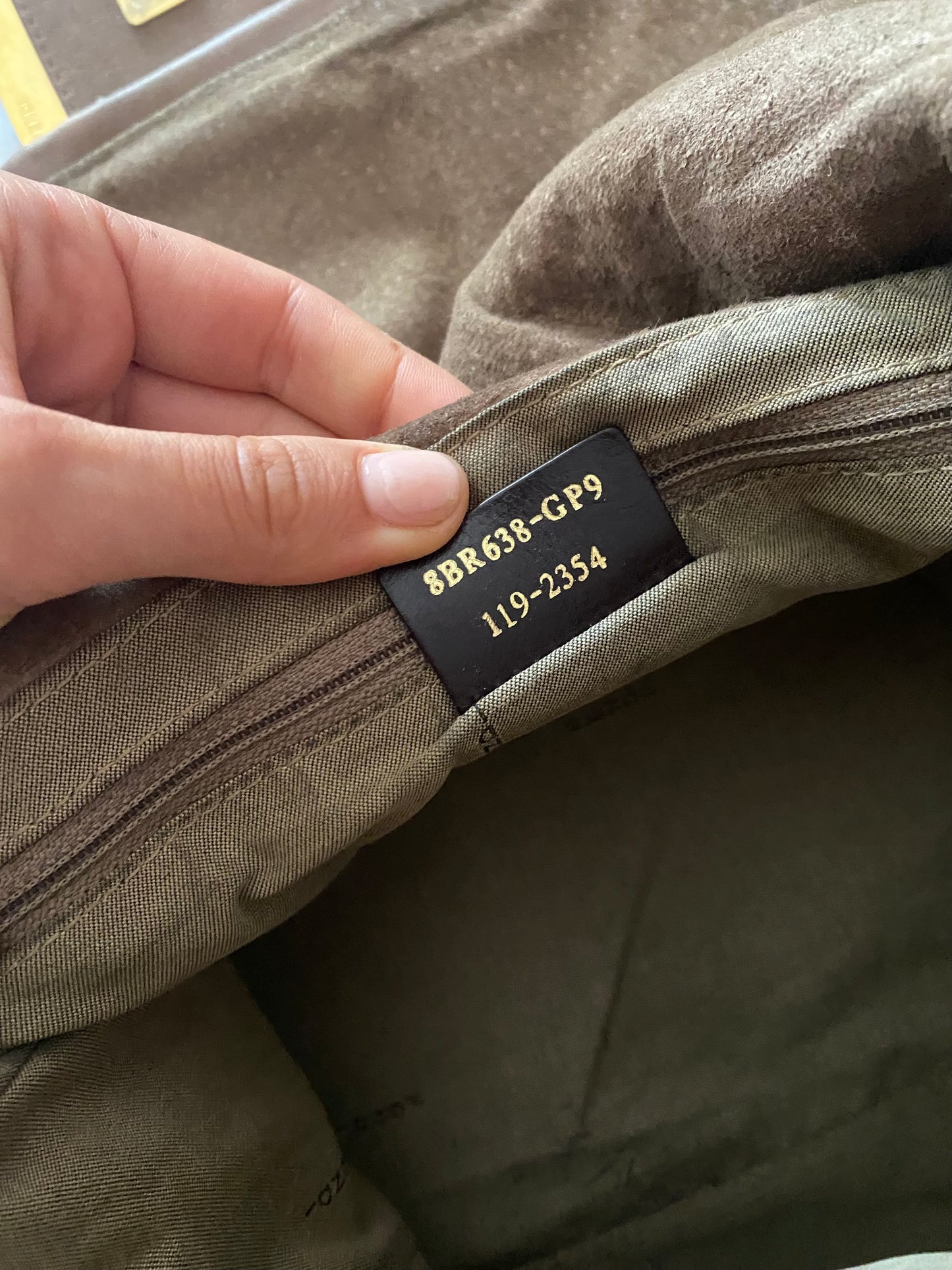 Fendi mamma baguette in pelle marrone marble