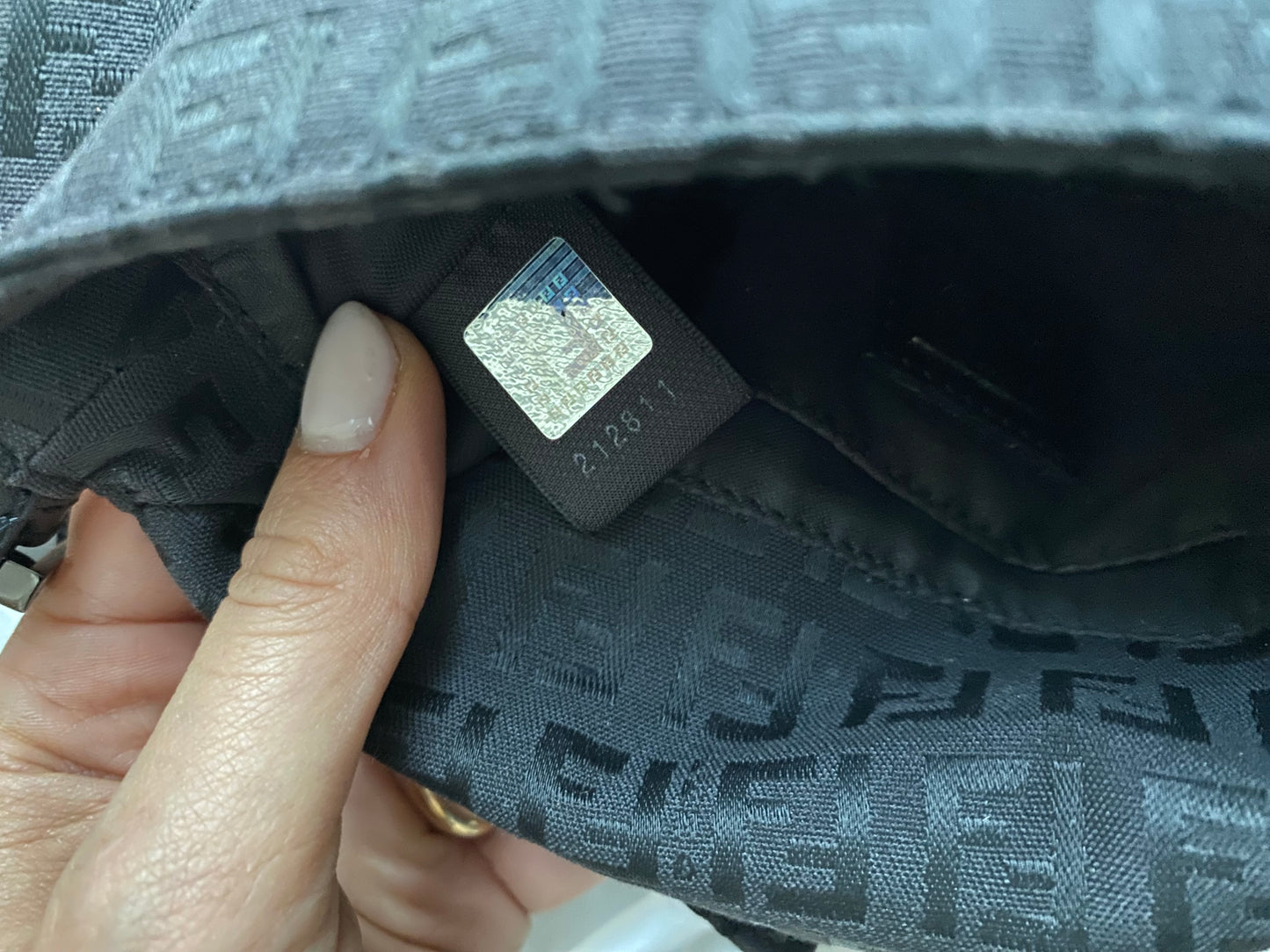 Fendi baguette mini mamma monogram black