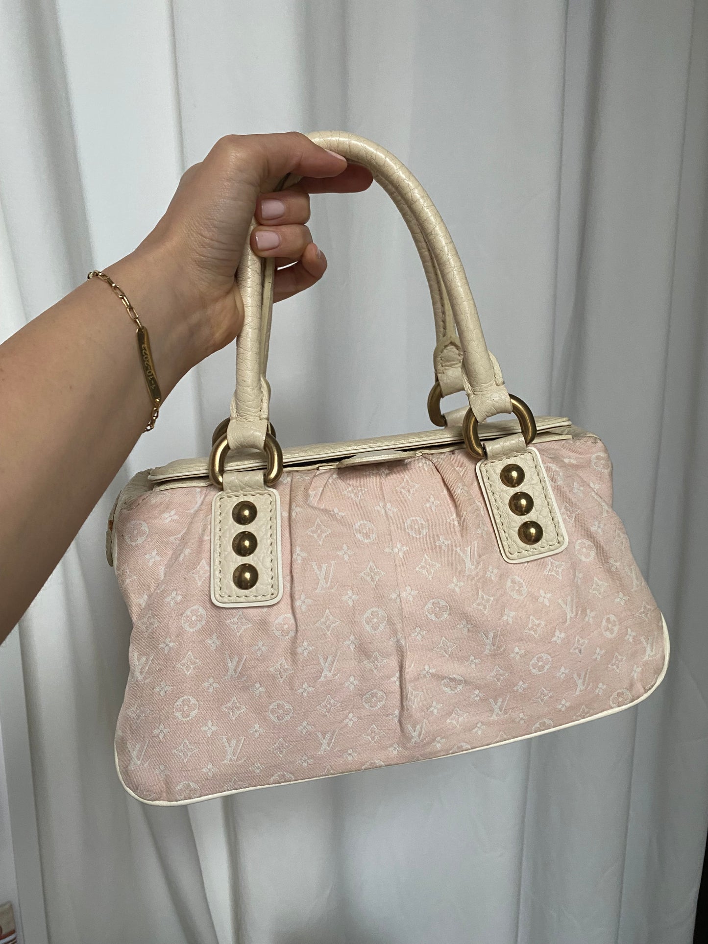 Louis Vuitton Mini Lin Trapeze PM denim rosa
