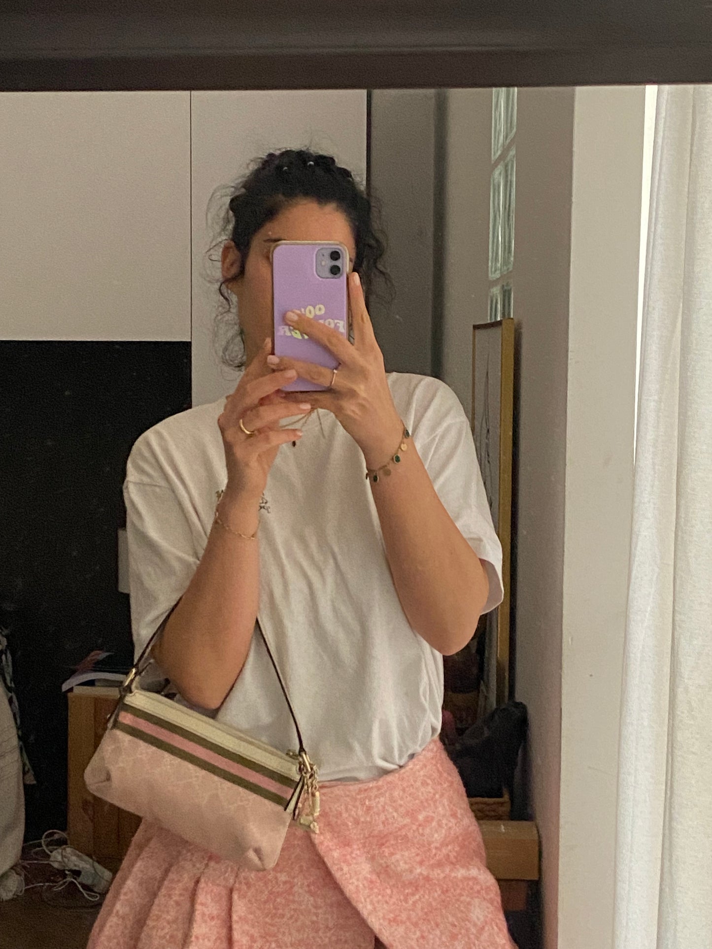 Gucci sherry line pochette monogram rosa