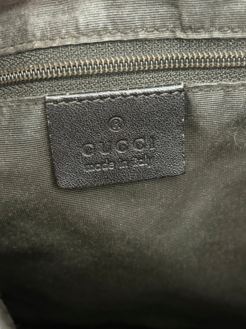 Gucci Jackie denim nero monogram marrone