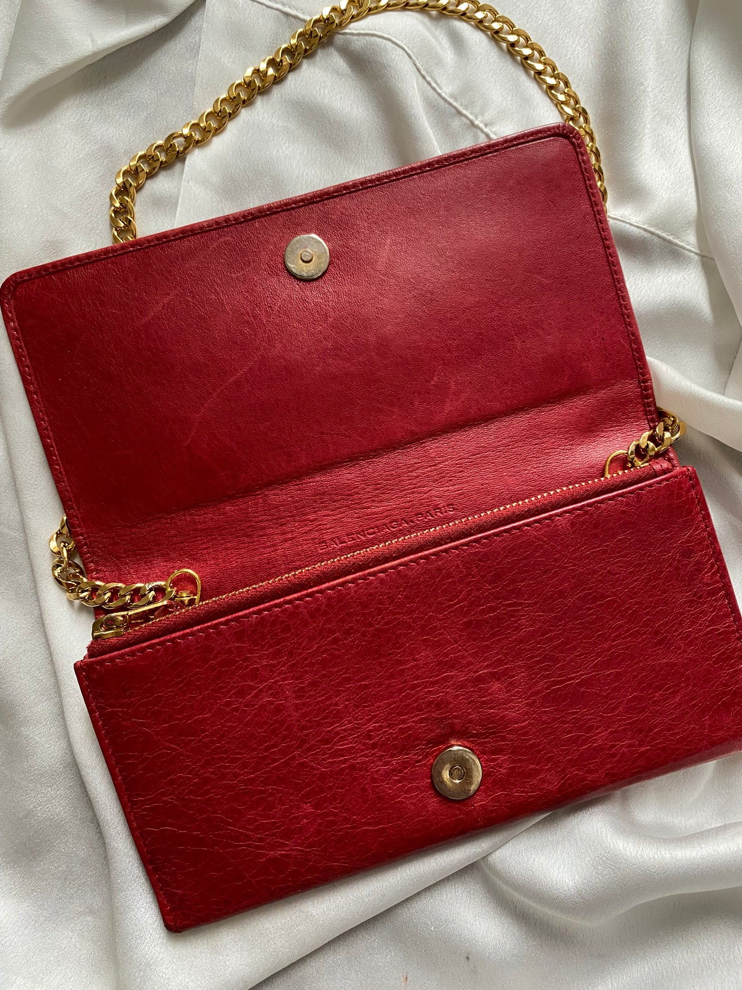 Balenciaga city pochette cherry red