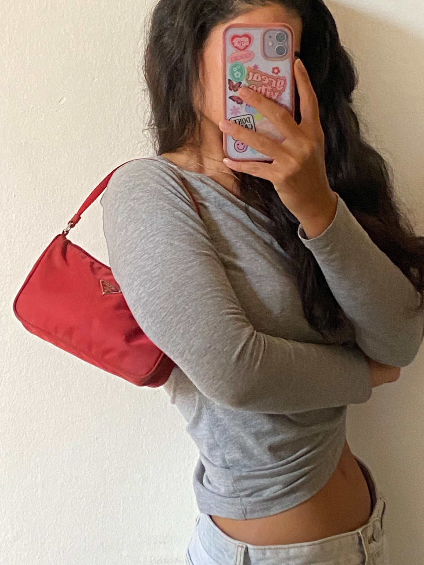 Prada hobo 2002 red