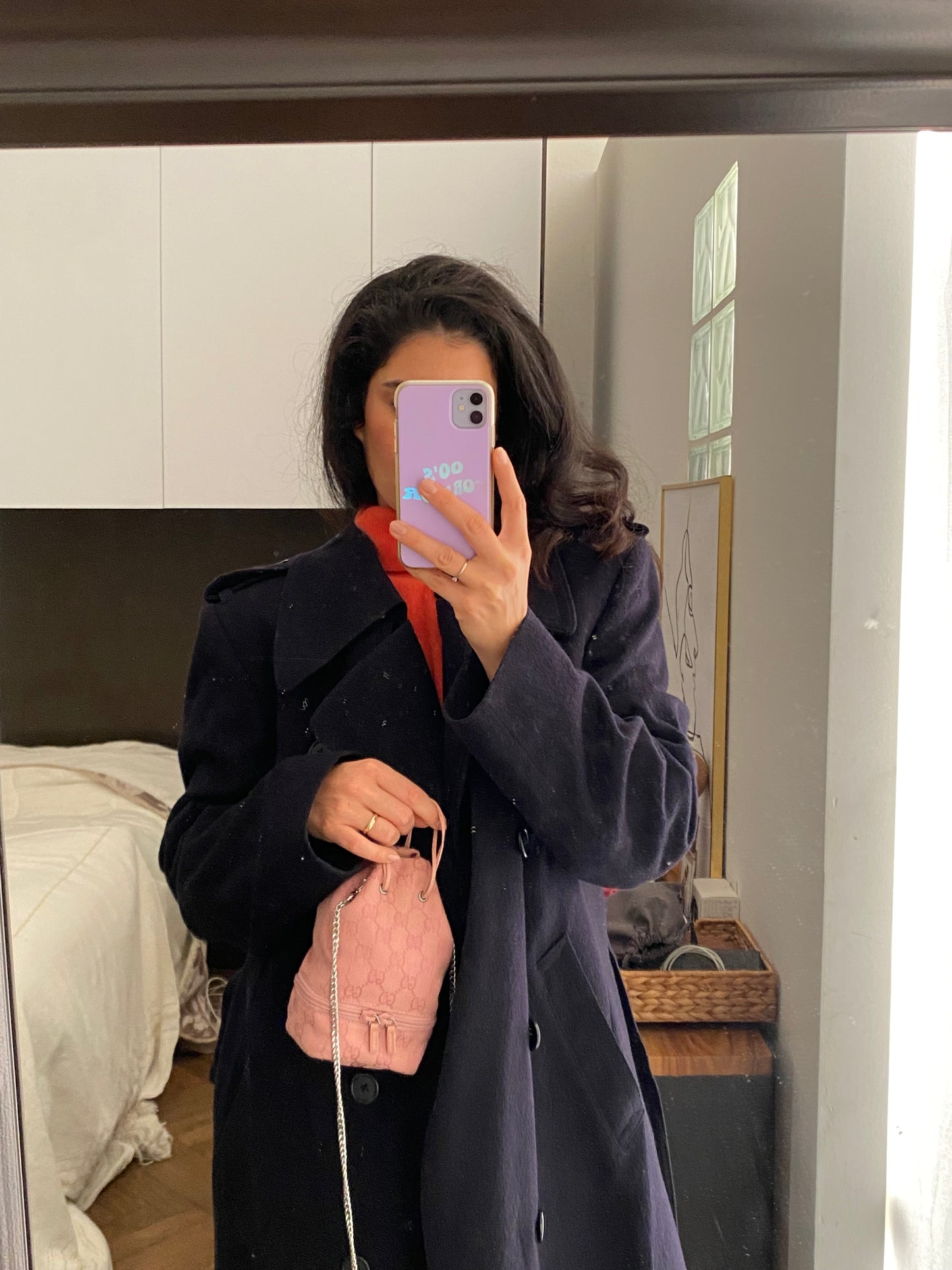 Gucci mini secchiello monogram rosa