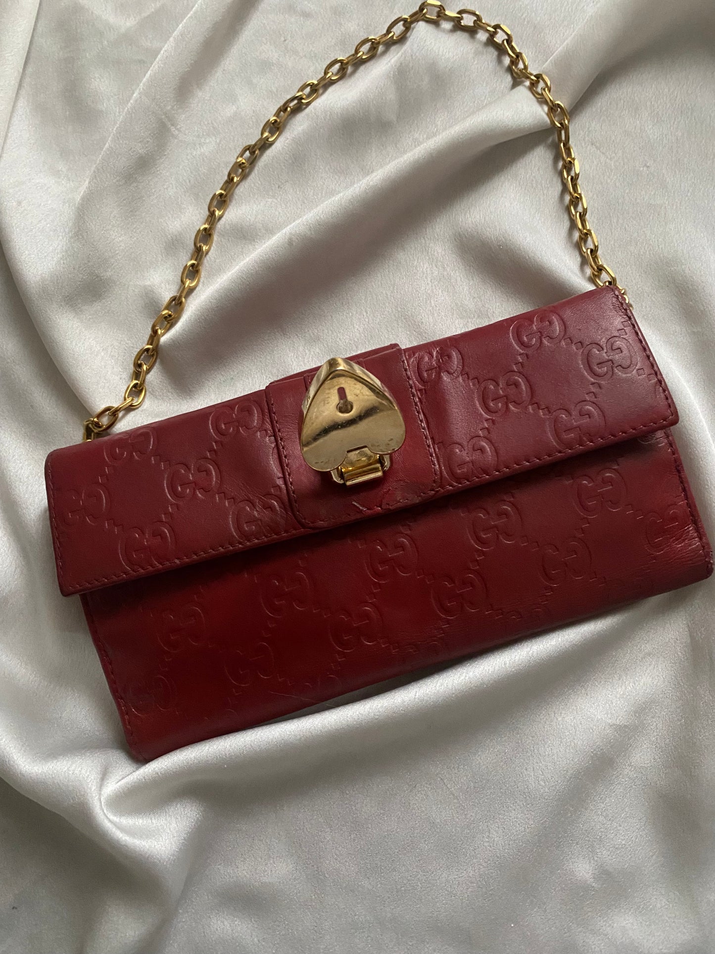 Gucci love lock pochette rossa