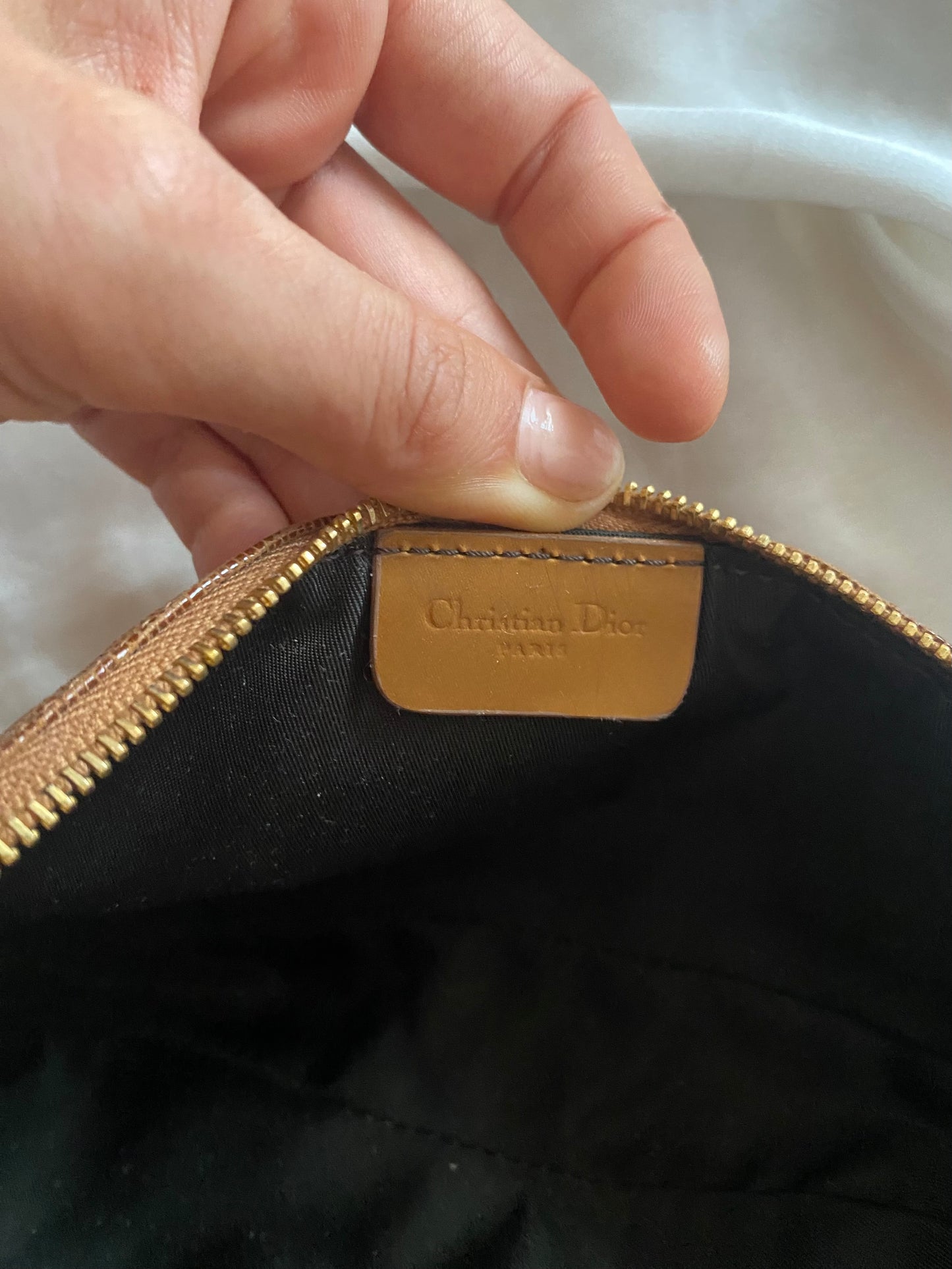 Dior mini saddle lizard brown