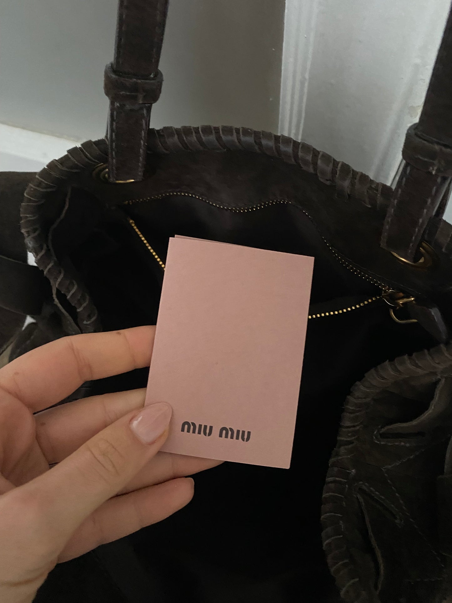 Miu miu maxi bag in camoscio