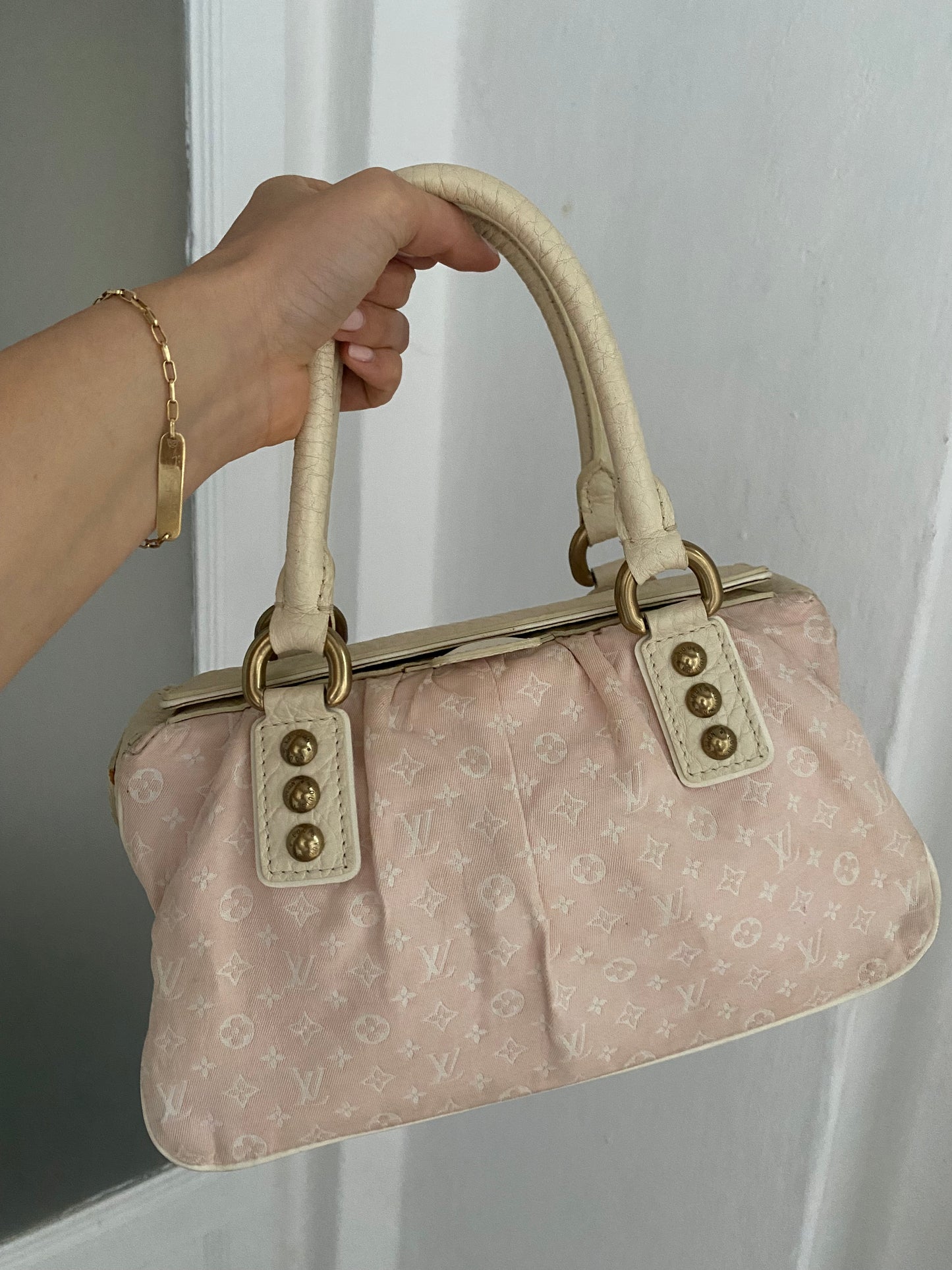 Louis Vuitton Mini Lin Trapeze PM denim rosa
