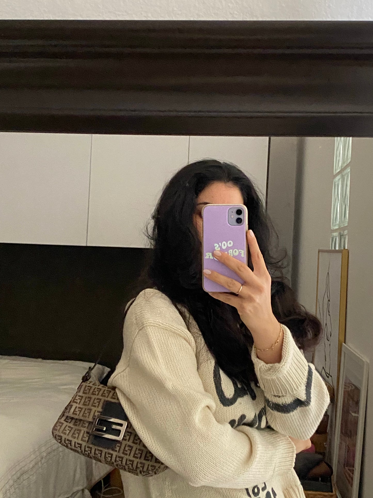 Fendi mini mamma monogram zucchino beige