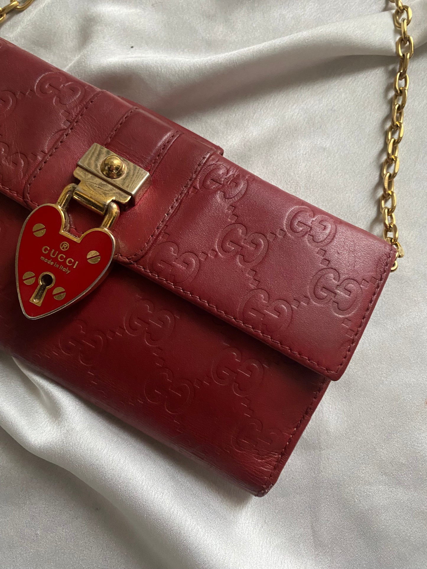Gucci love lock pochette rossa