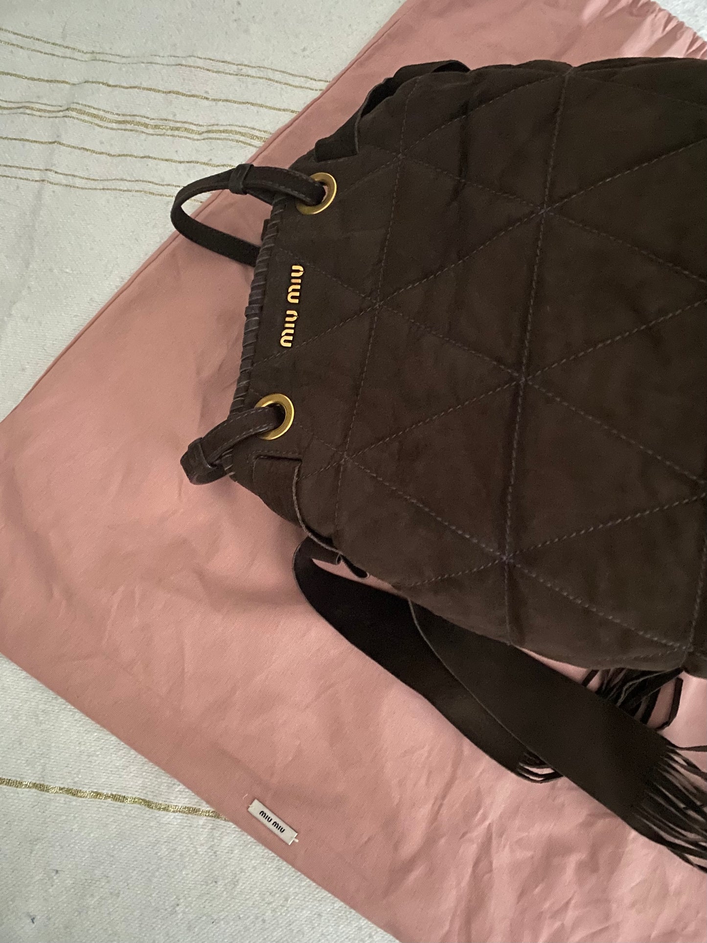 Miu miu maxi bag in camoscio
