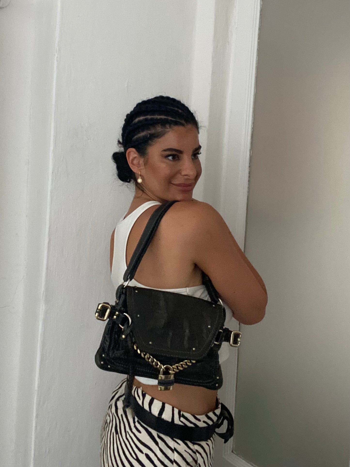 Chloé maxi lock black pochette