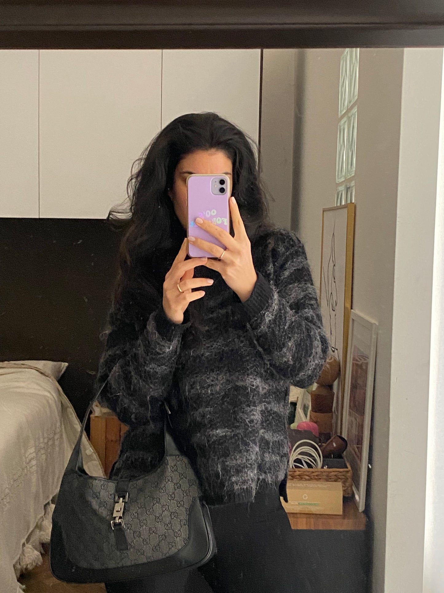 Gucci Jackie monogram denim grigio