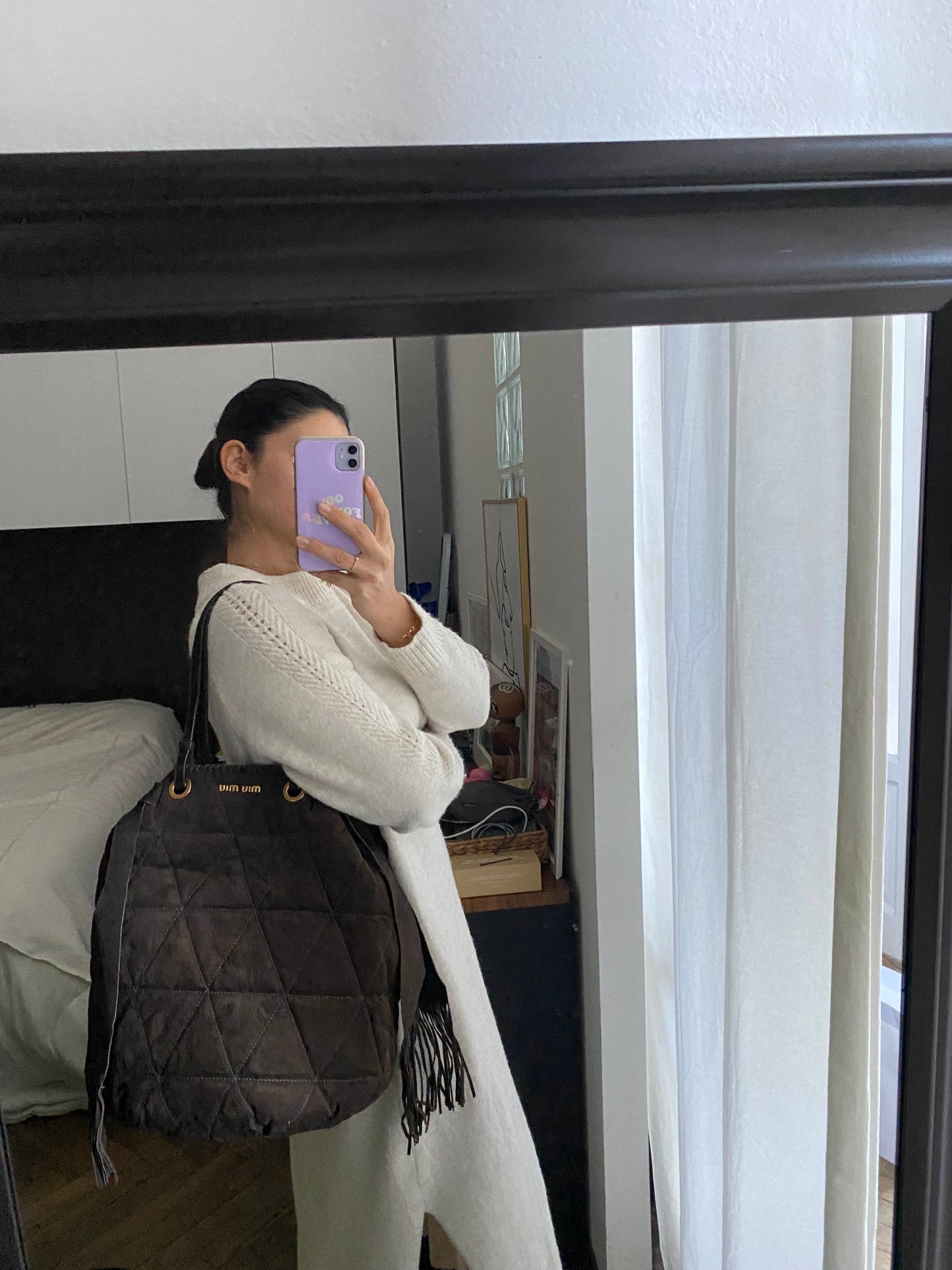 Miu miu maxi bag in camoscio