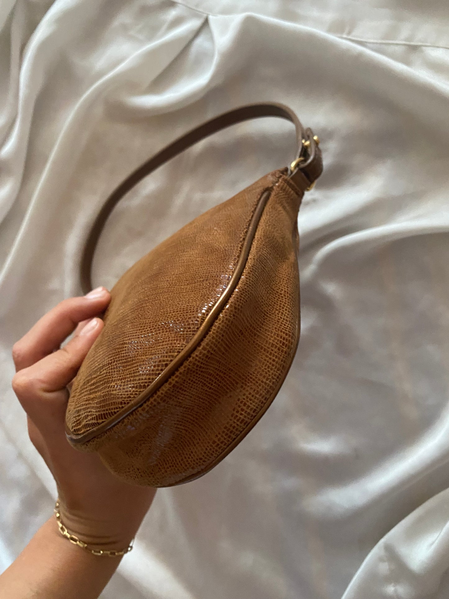 Dior mini saddle lizard brown