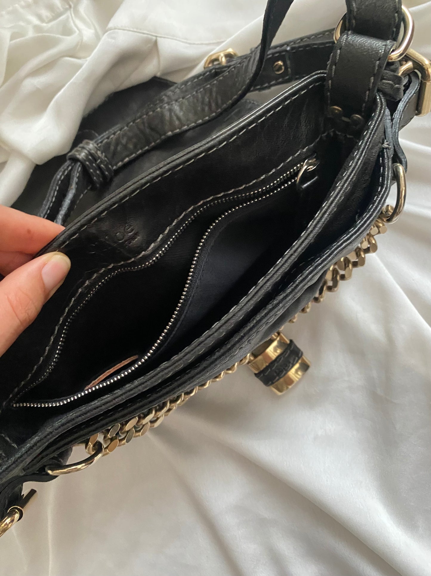 Chloé maxi lock black pochette