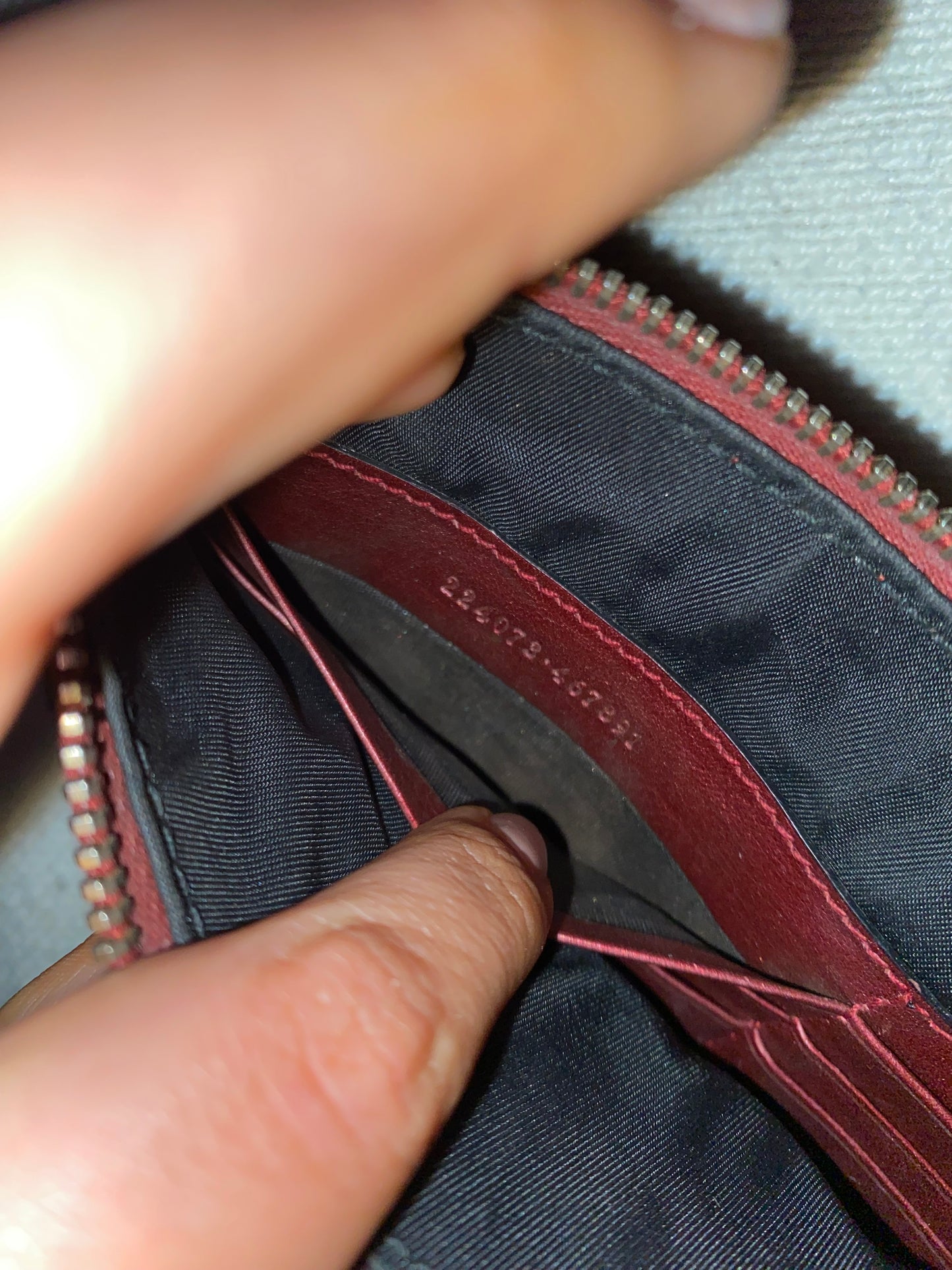 Gucci pochette burgundy riflessi rubino