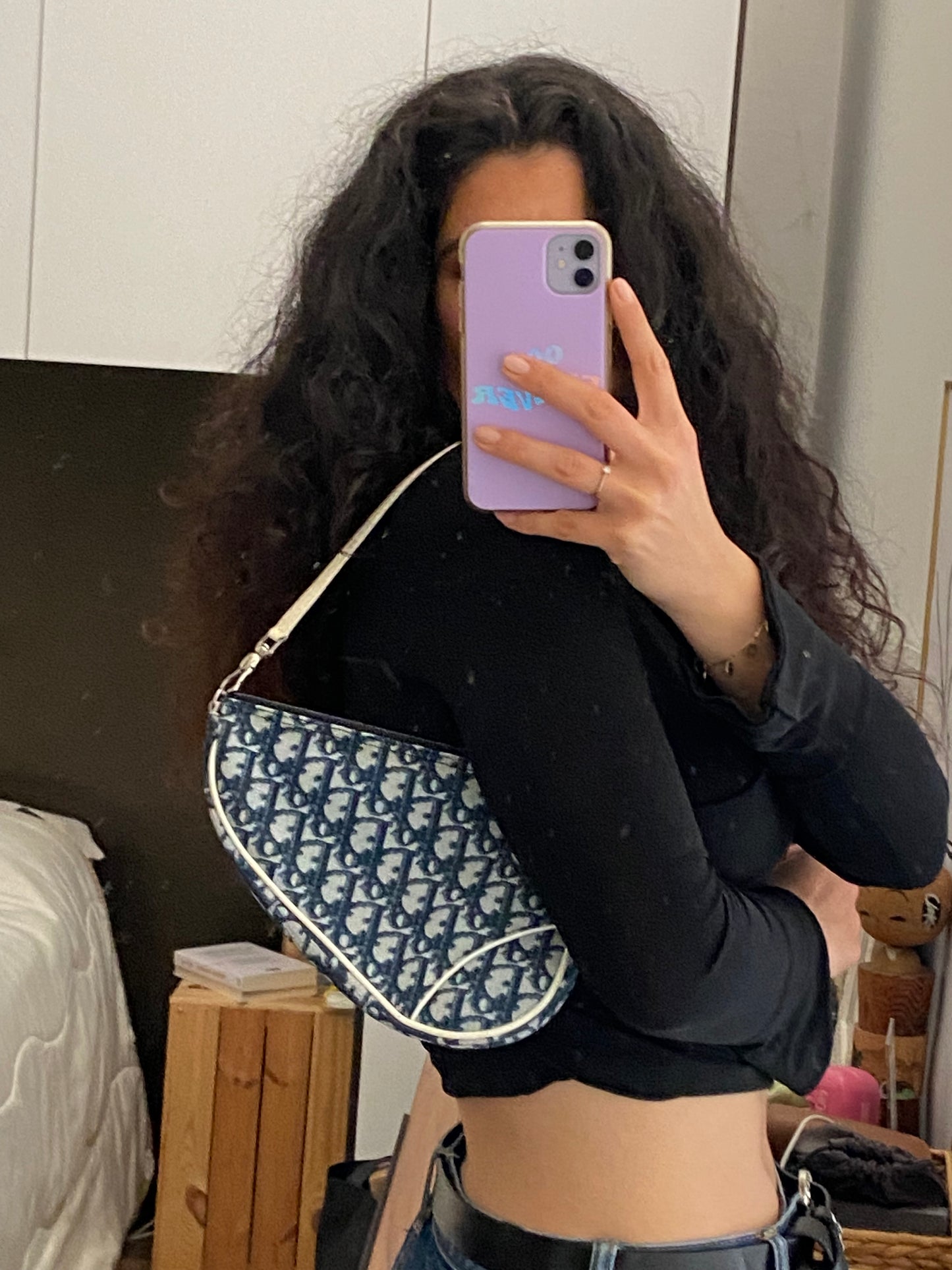 Dior mini saddle monogram blue