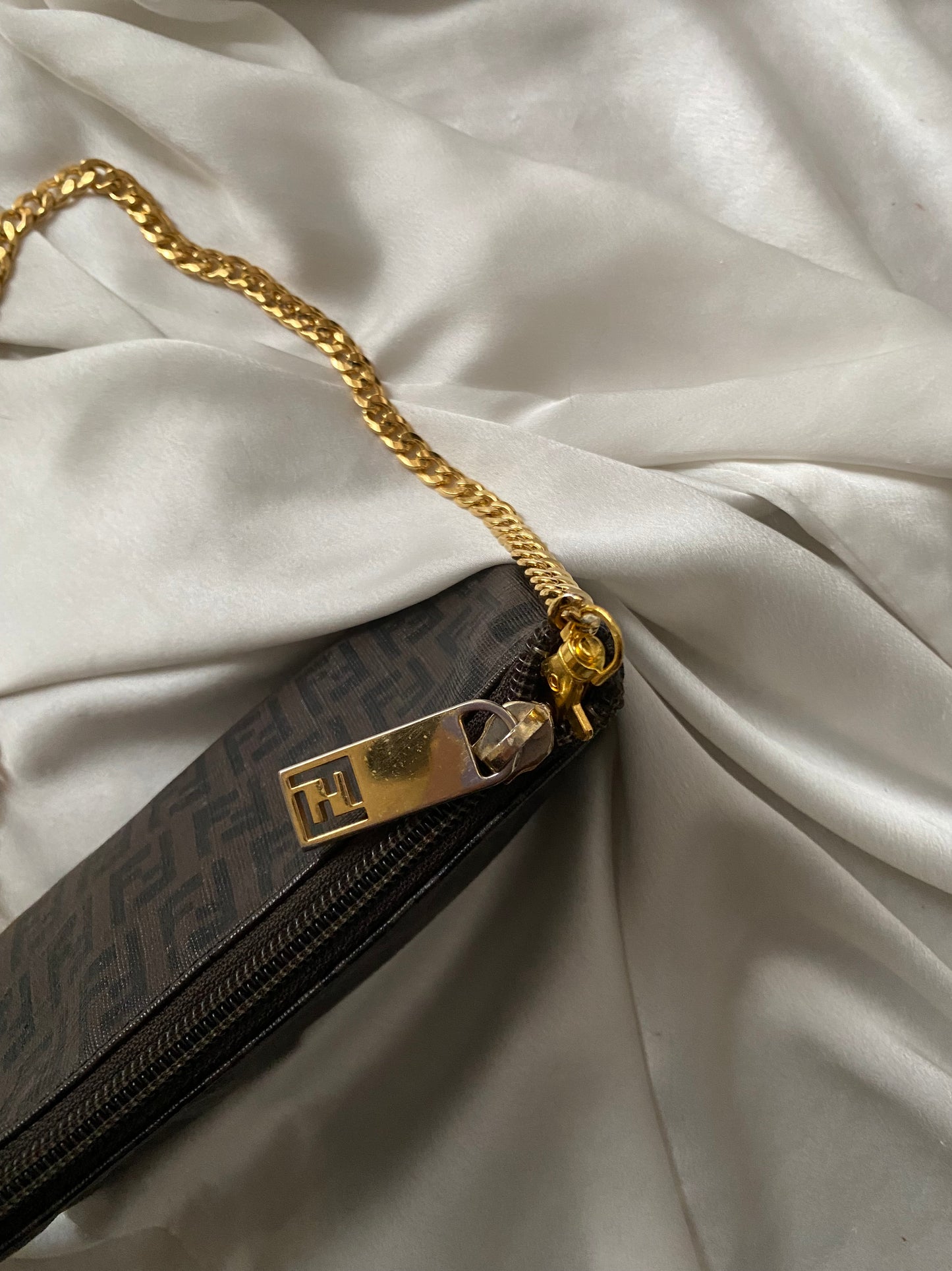 Fendi mini pochette zucchino monogram brown