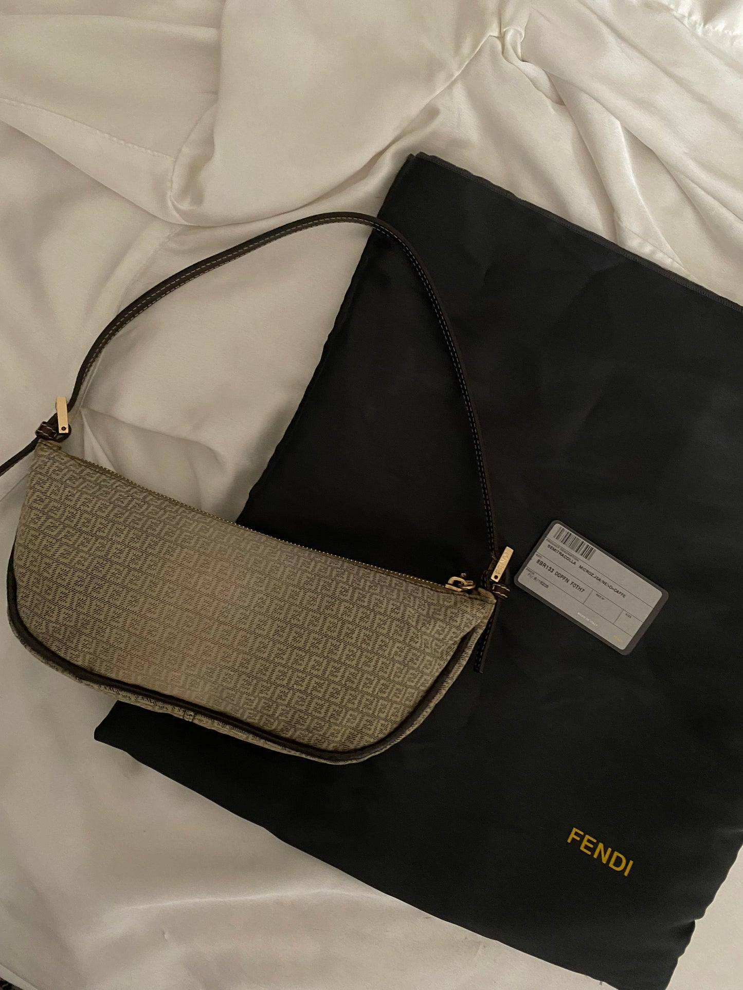 Fendi baguette half moon faded beige