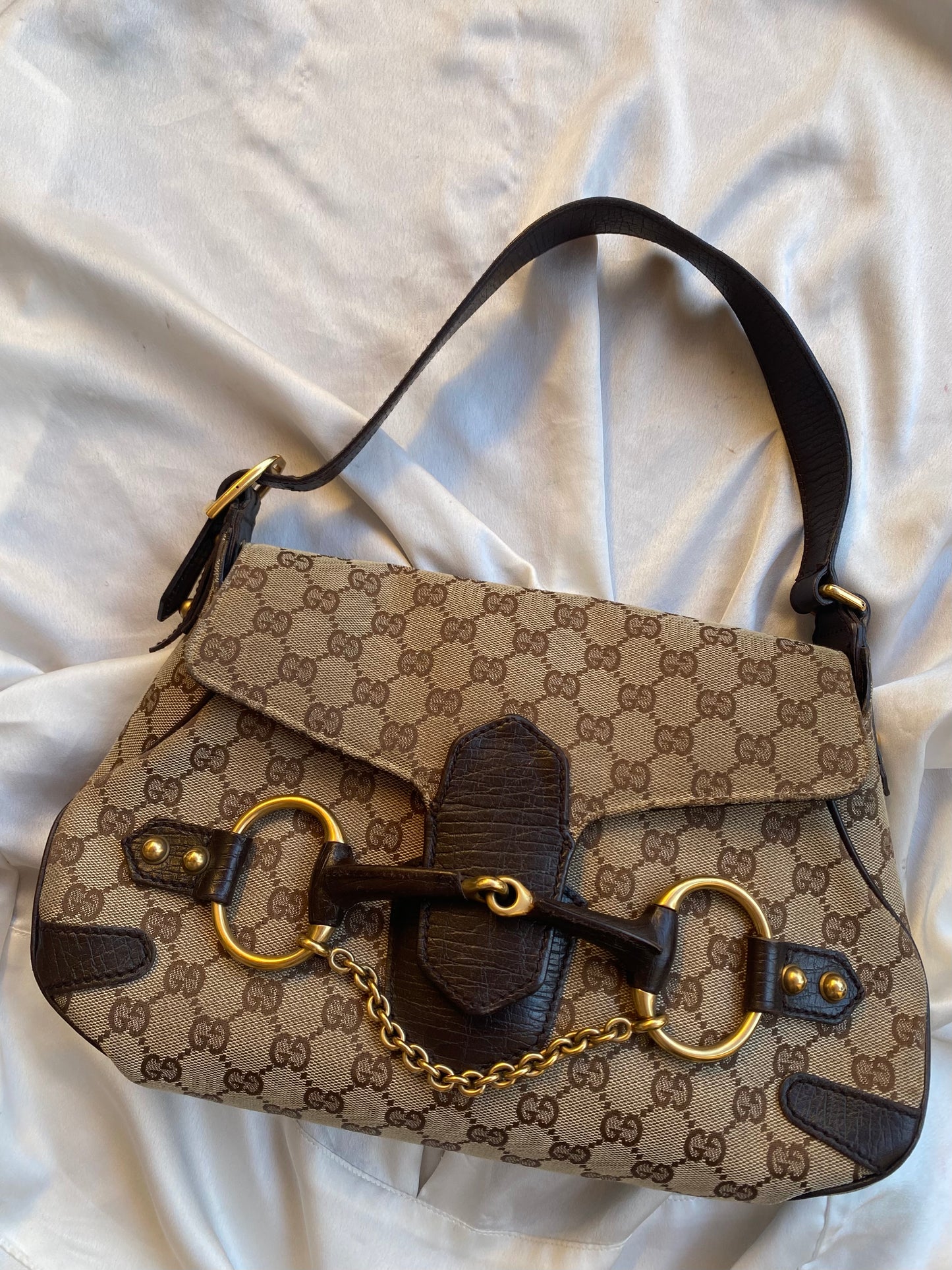 Gucci horsebit monogram beige