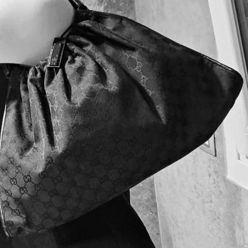 Gucci black monogram hobo