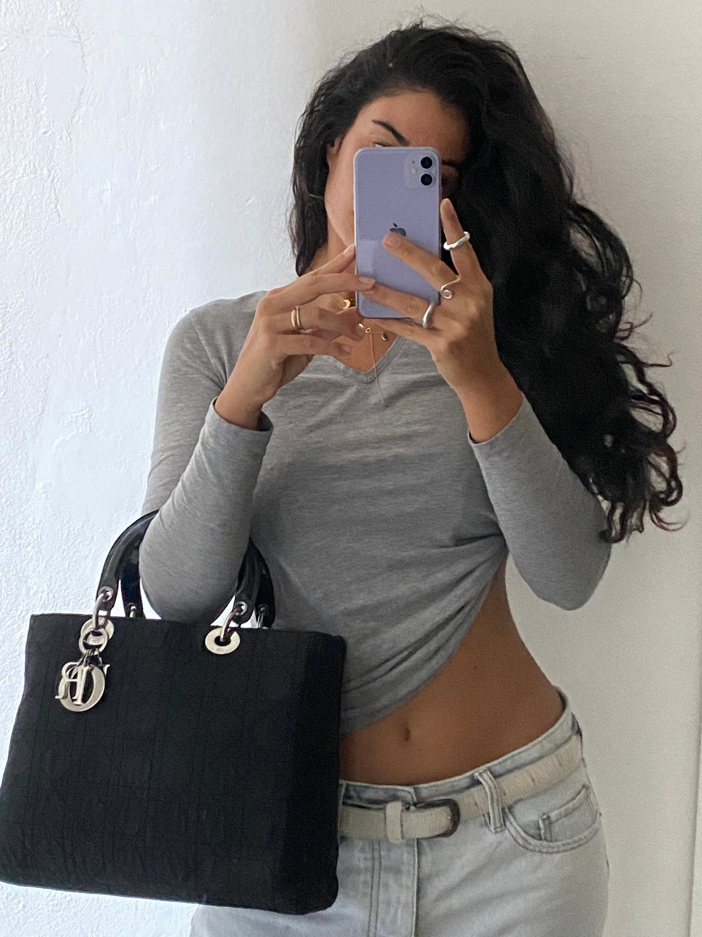Dior Lady black hw silver