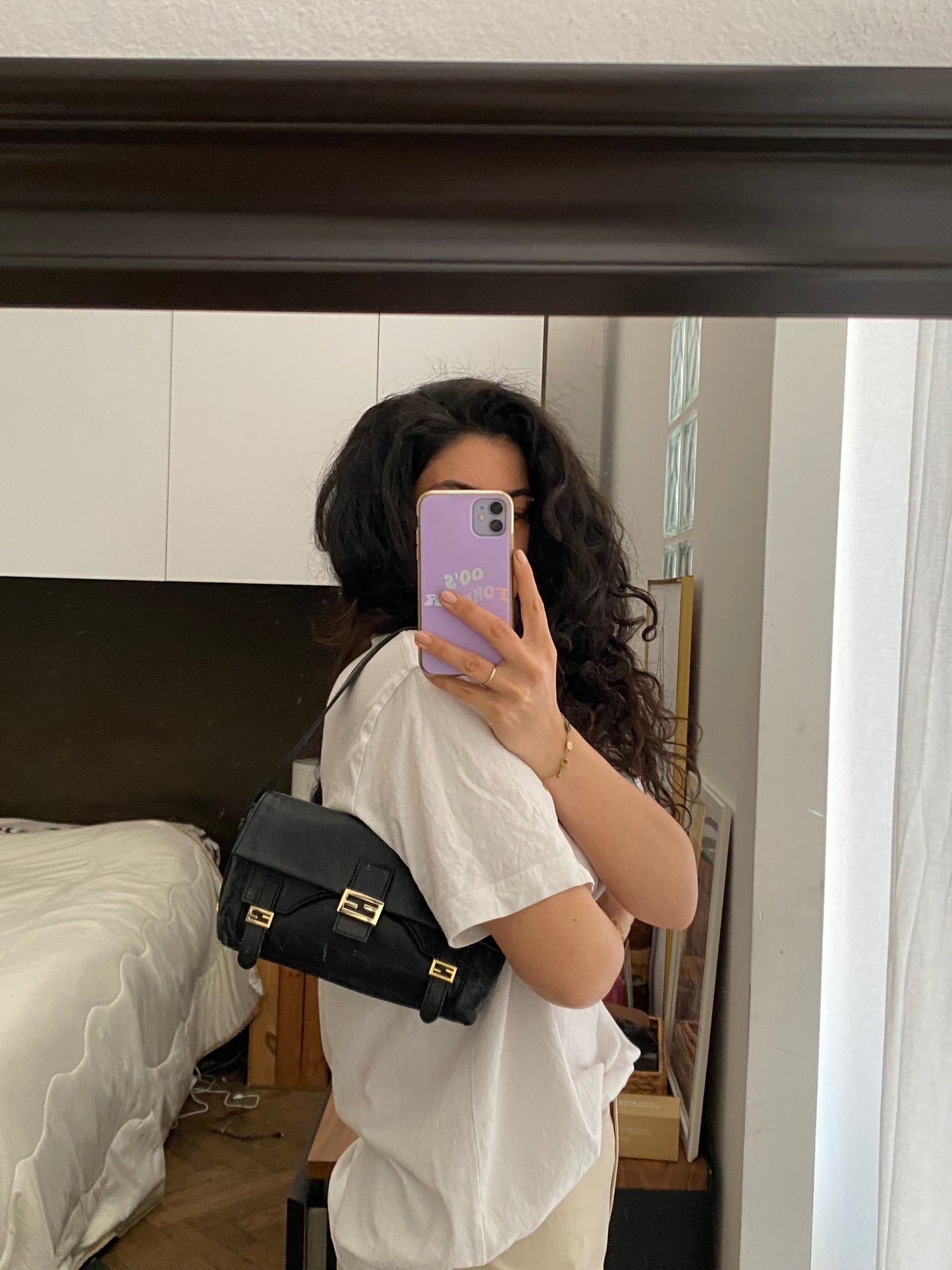 Fendi sweety baguette pelle nera
