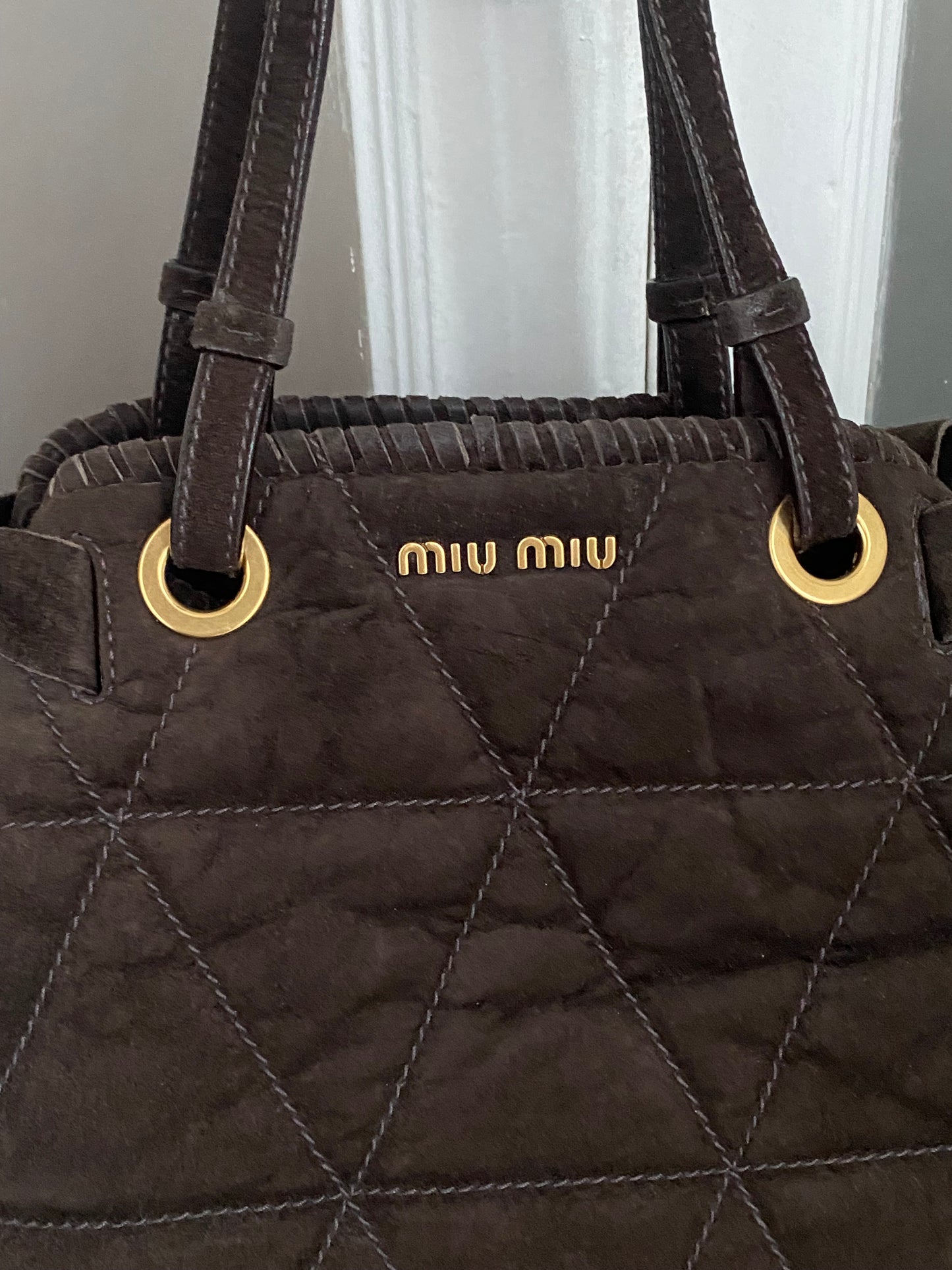 Miu miu maxi bag in camoscio