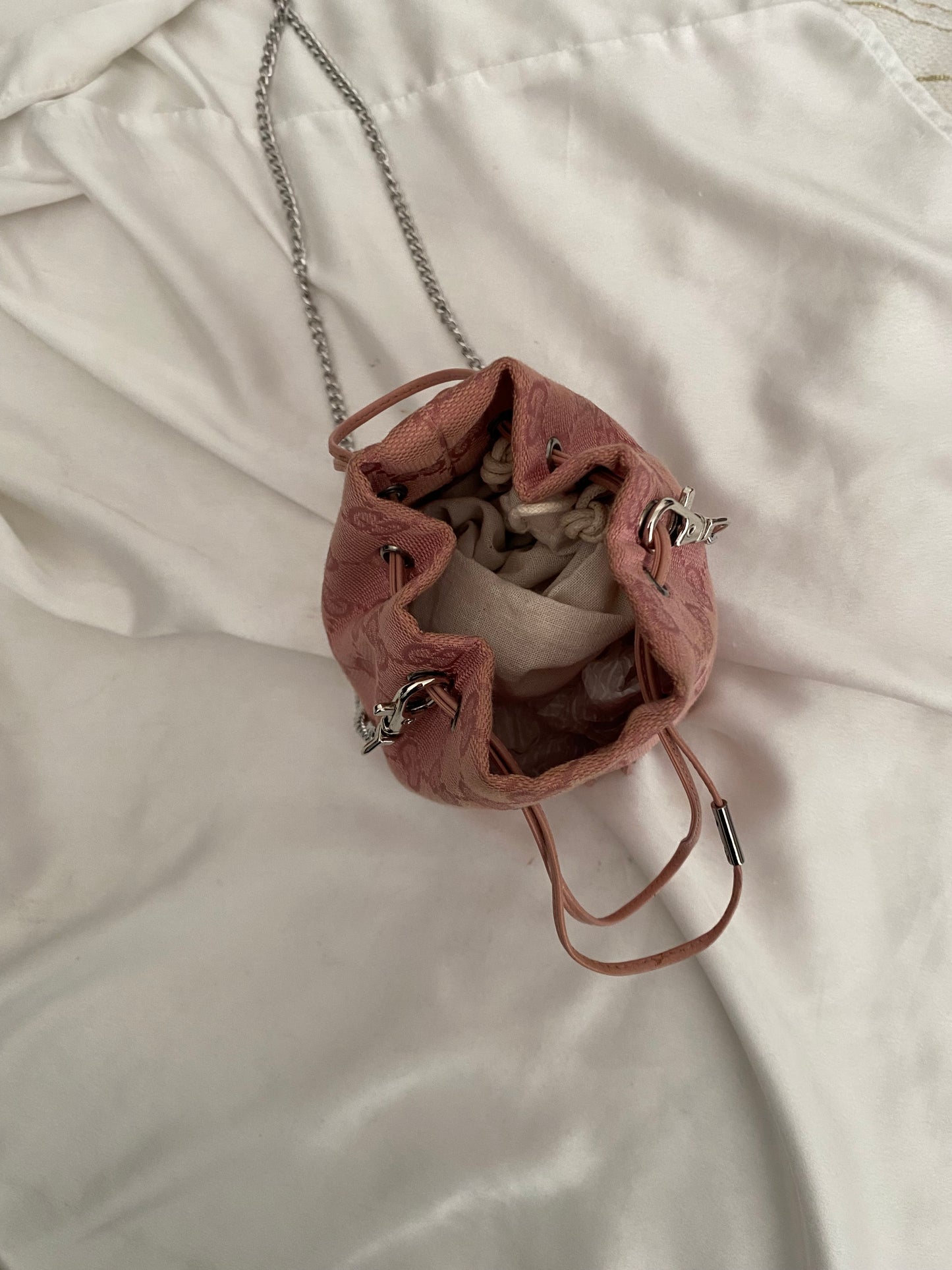 Gucci mini secchiello monogram rosa