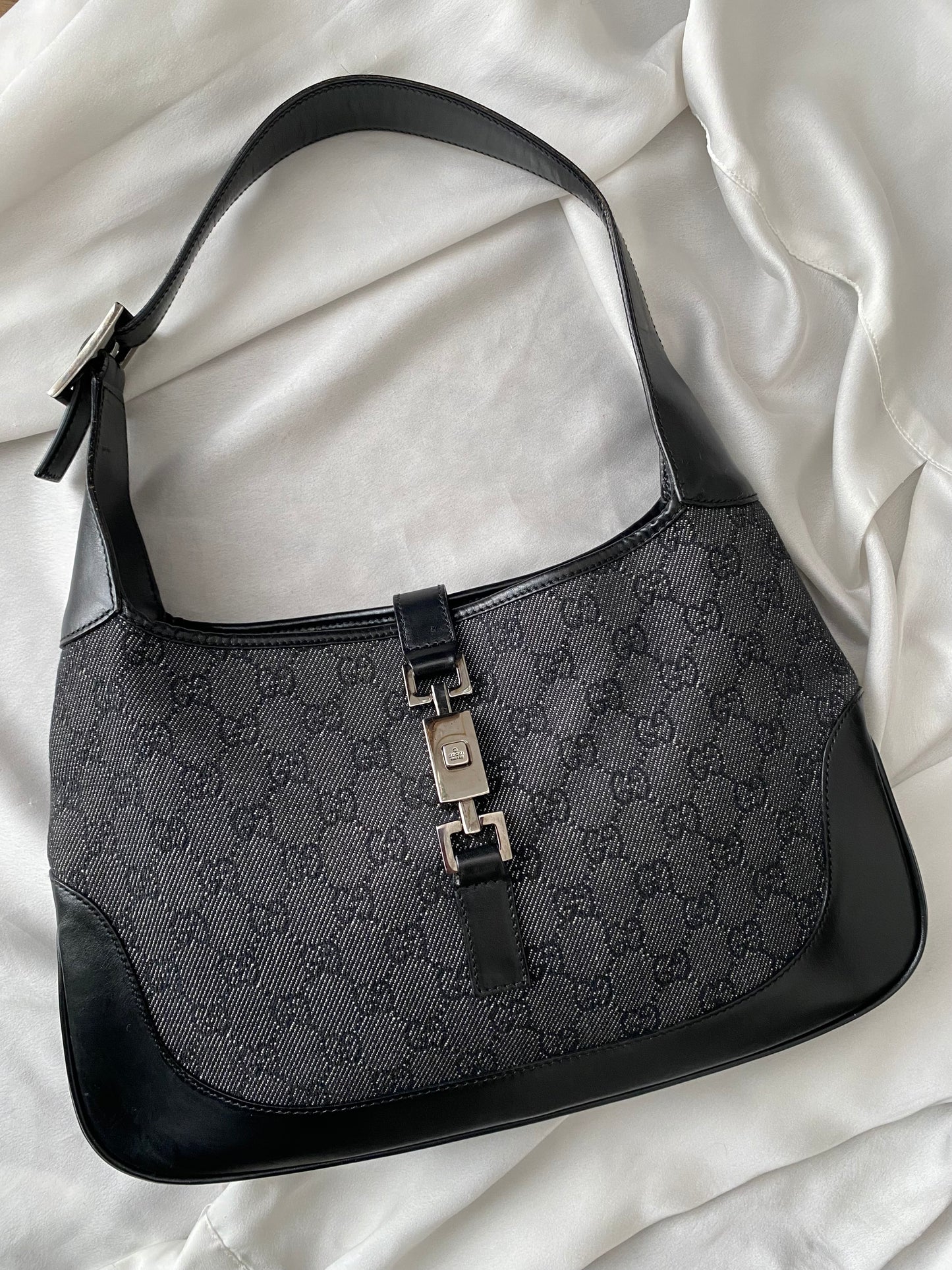 Gucci Jackie monogram denim grigio