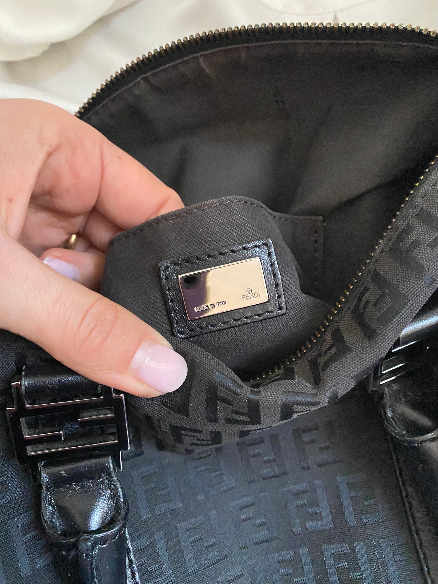 Fendi bauletto zucchino nero