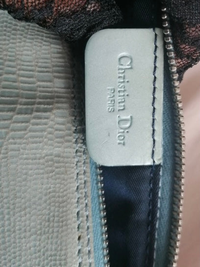 Dior mini saddle lucertola azzurra