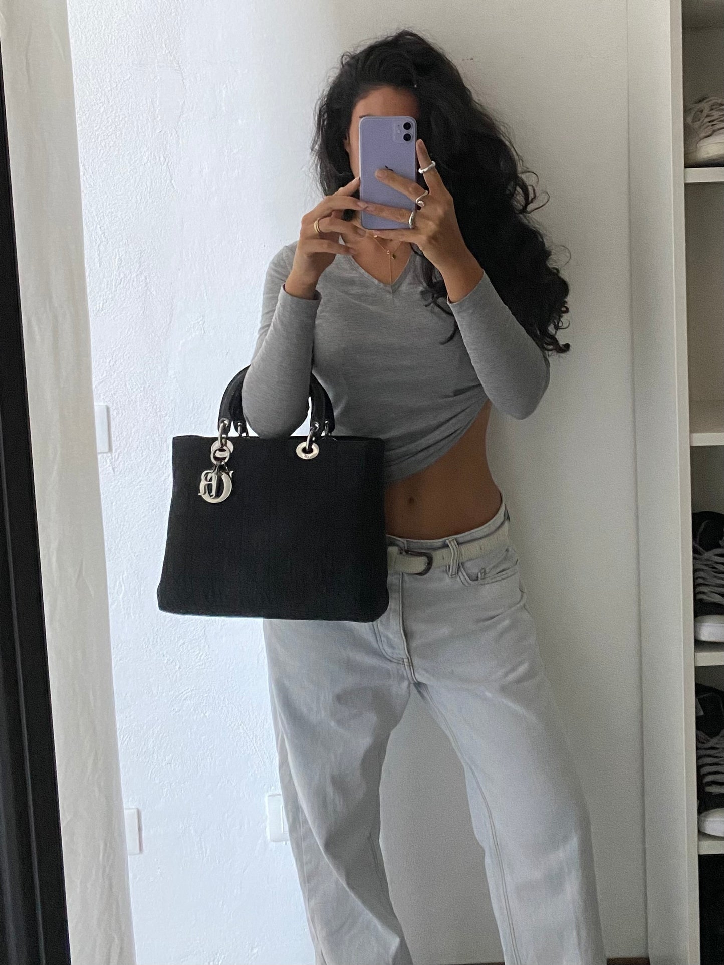 Dior Lady black hw silver