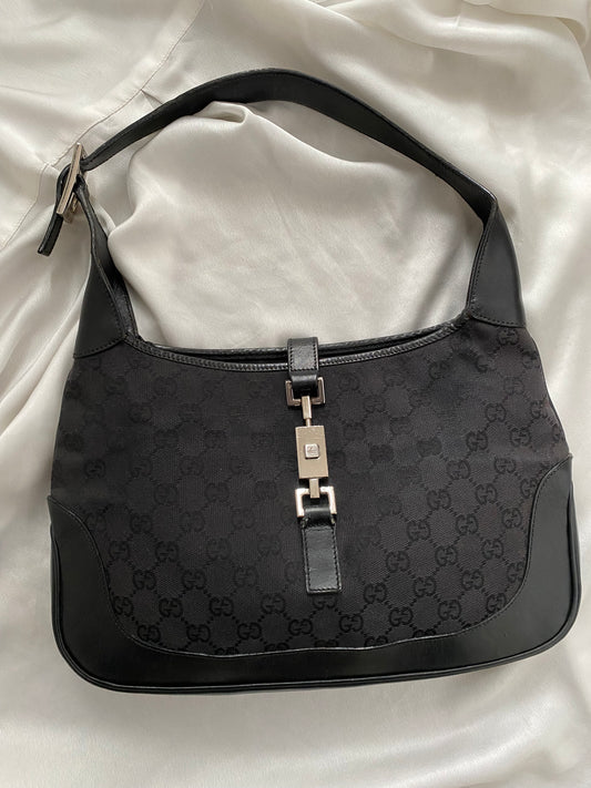 Gucci Jackie monogram nero hardware argento era Tom Ford